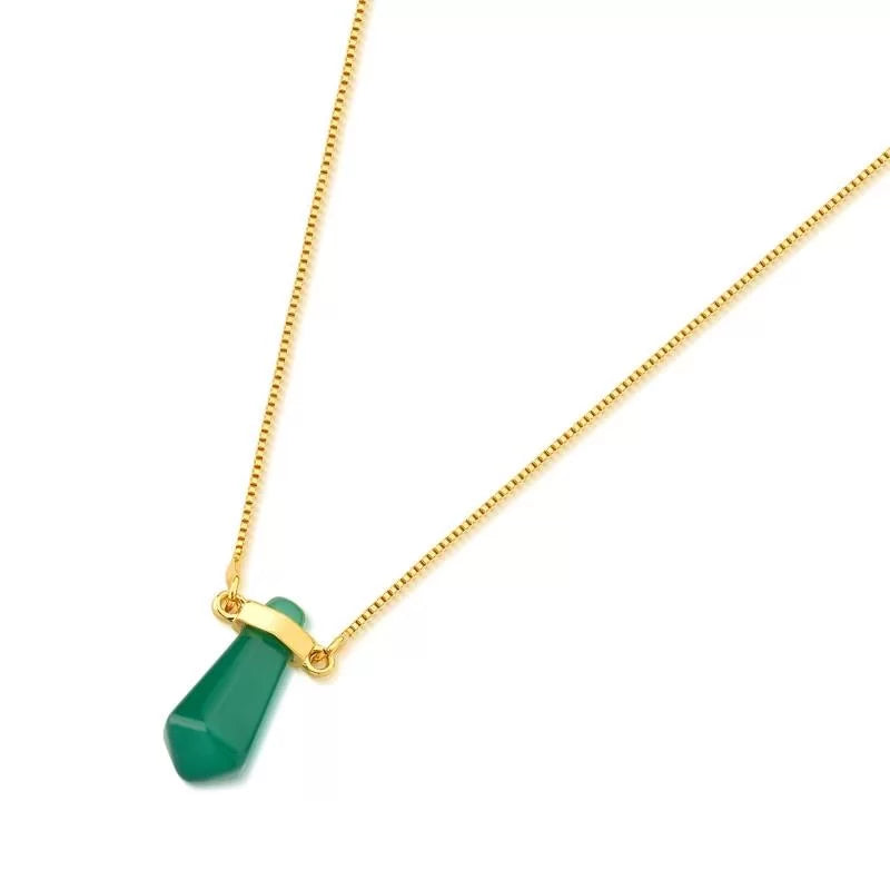 Gold-plated pendant with semi-precious stones