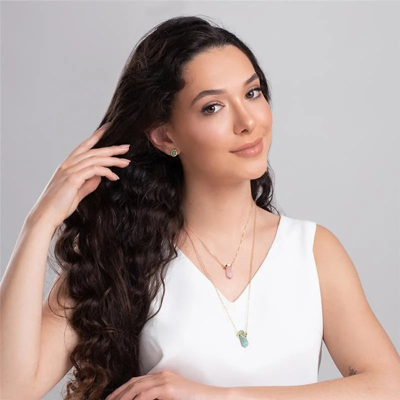 Gold-plated pendant with semi-precious stones