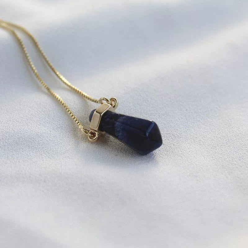 Gold-plated pendant with semi-precious stones