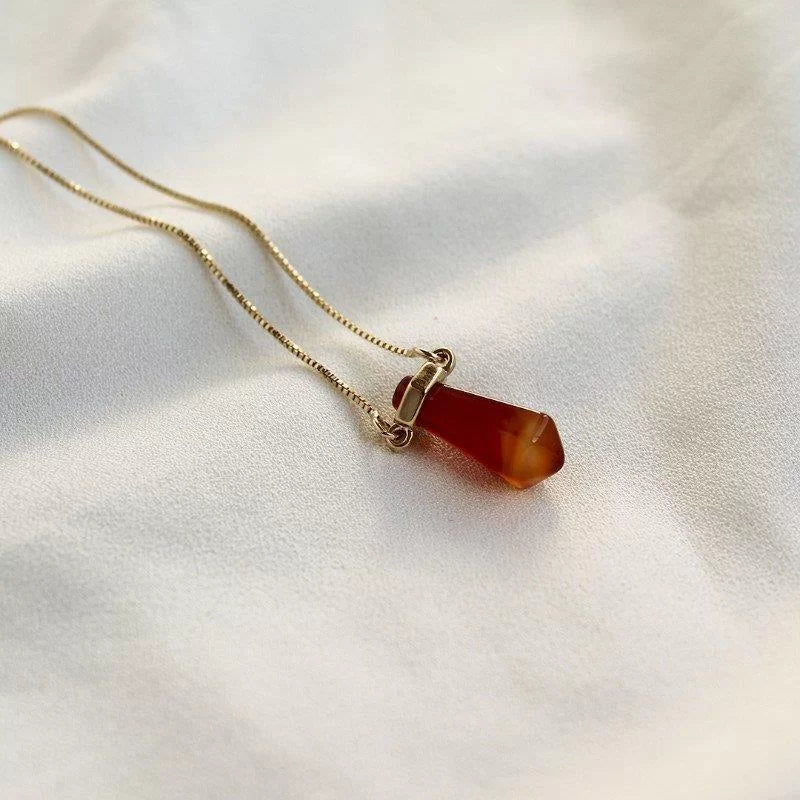Gold-plated pendant with semi-precious stones