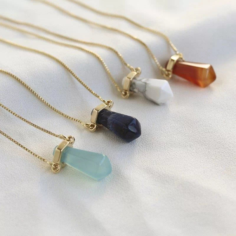 Gold-plated pendant with semi-precious stones