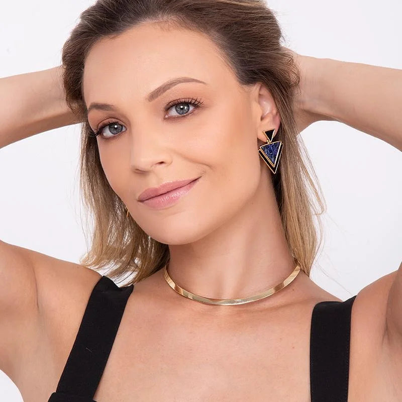 Facet Locket Choker Necklace