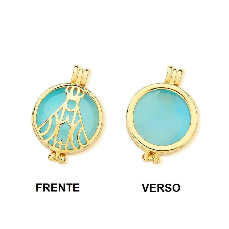 Gold-plated Locket Necklace "Our Lady of Aparecida" Pendant