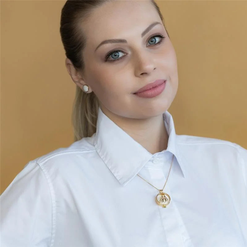 Gold-plated Locket Necklace "Our Lady of Aparecida" Pendant