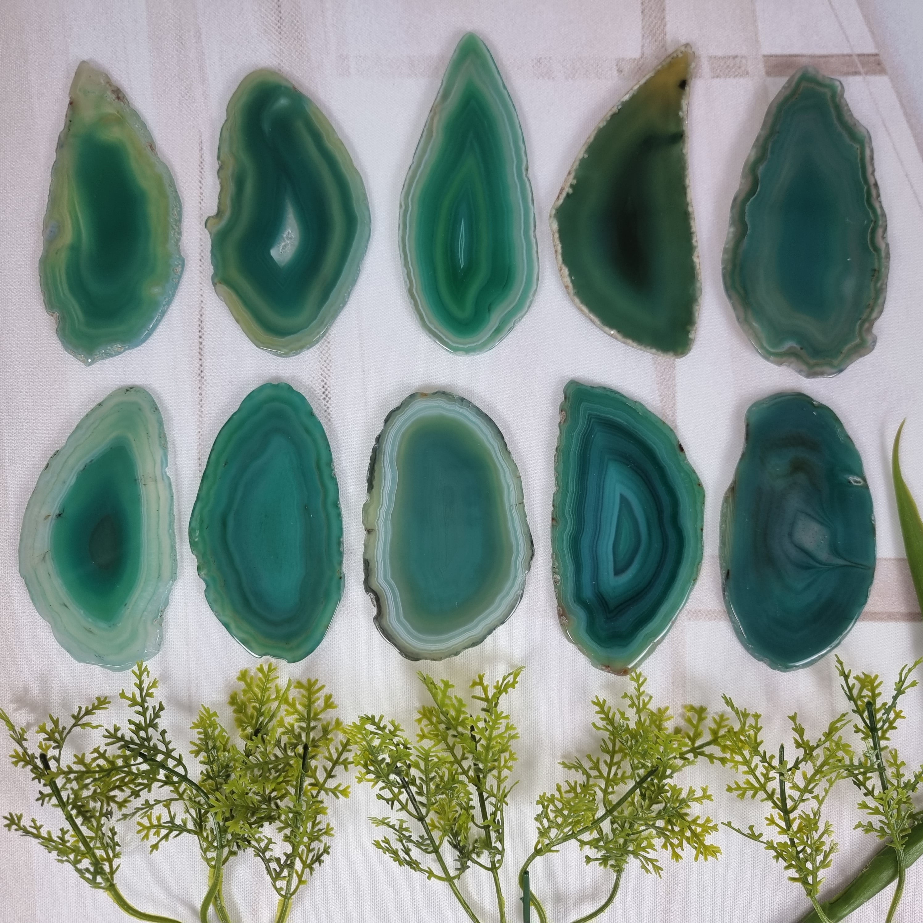 Special Natural Agate Slabs | 10-Piece Untreated KIT without hole | BR Crystals Handmade Item