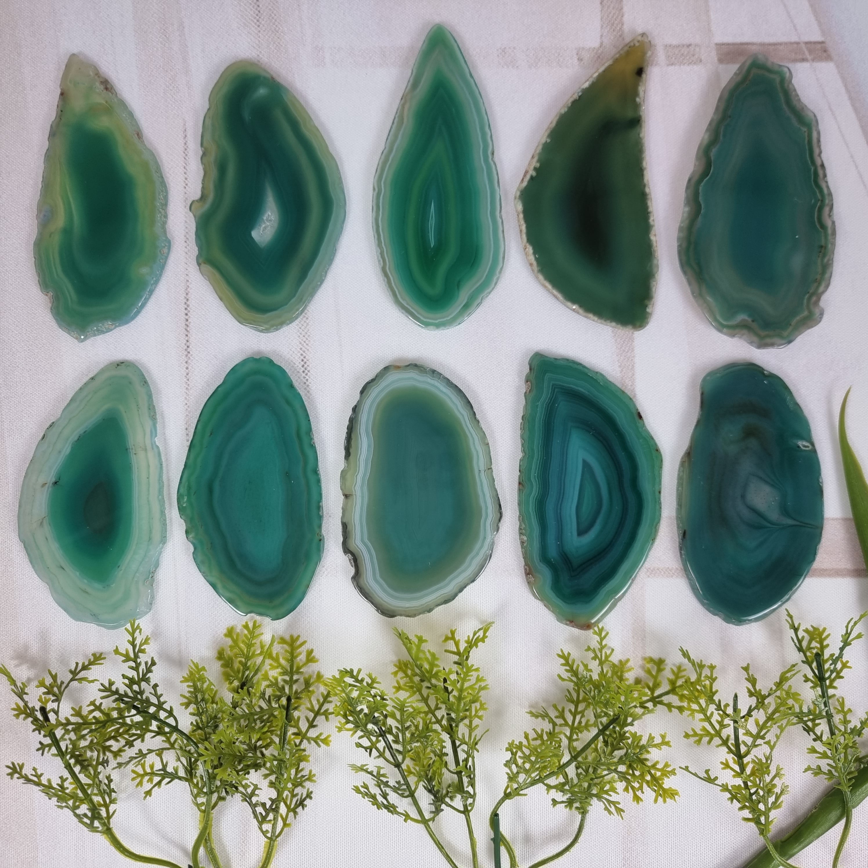 Special Natural Agate Slabs | 10-Piece Untreated KIT without hole | BR Crystals Handmade Item