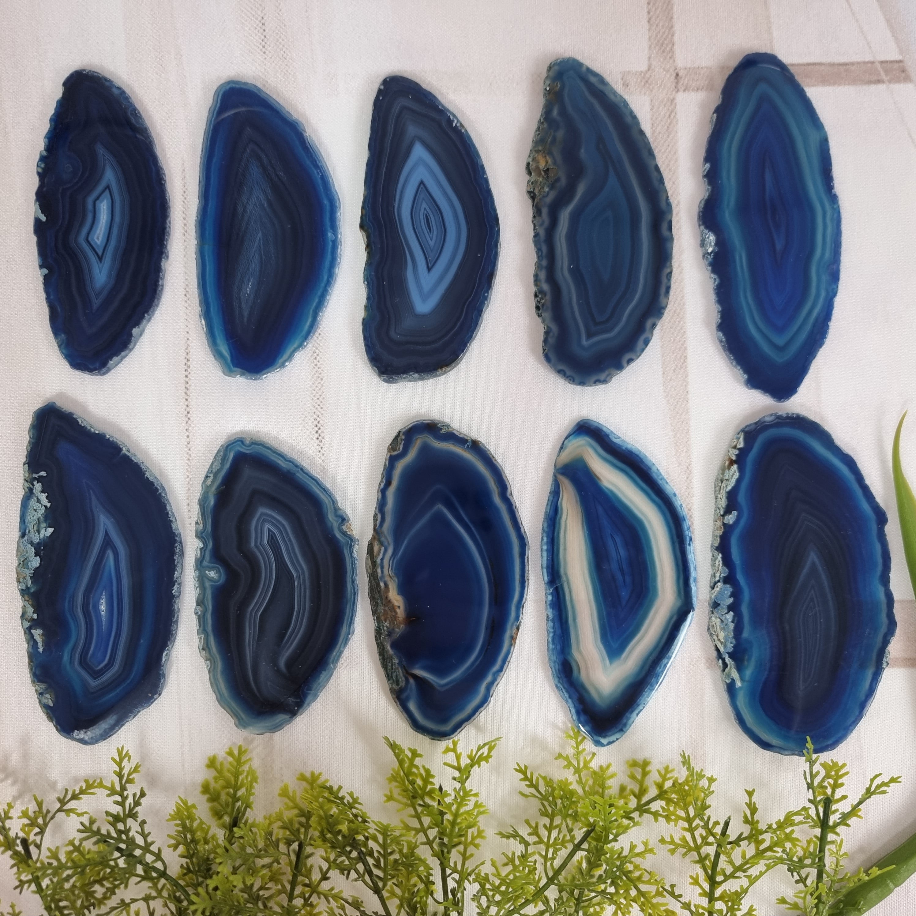Special Natural Agate Slabs | 10-Piece Untreated KIT without hole | BR Crystals Handmade Item