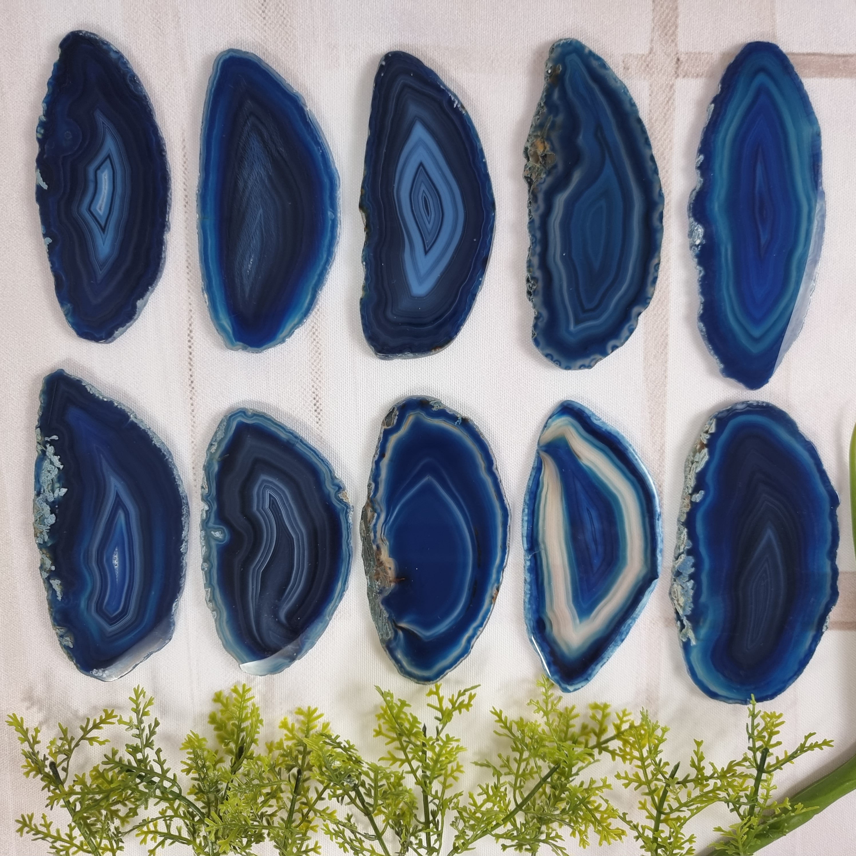 Special Natural Agate Slabs | 10-Piece Untreated KIT without hole | BR Crystals Handmade Item