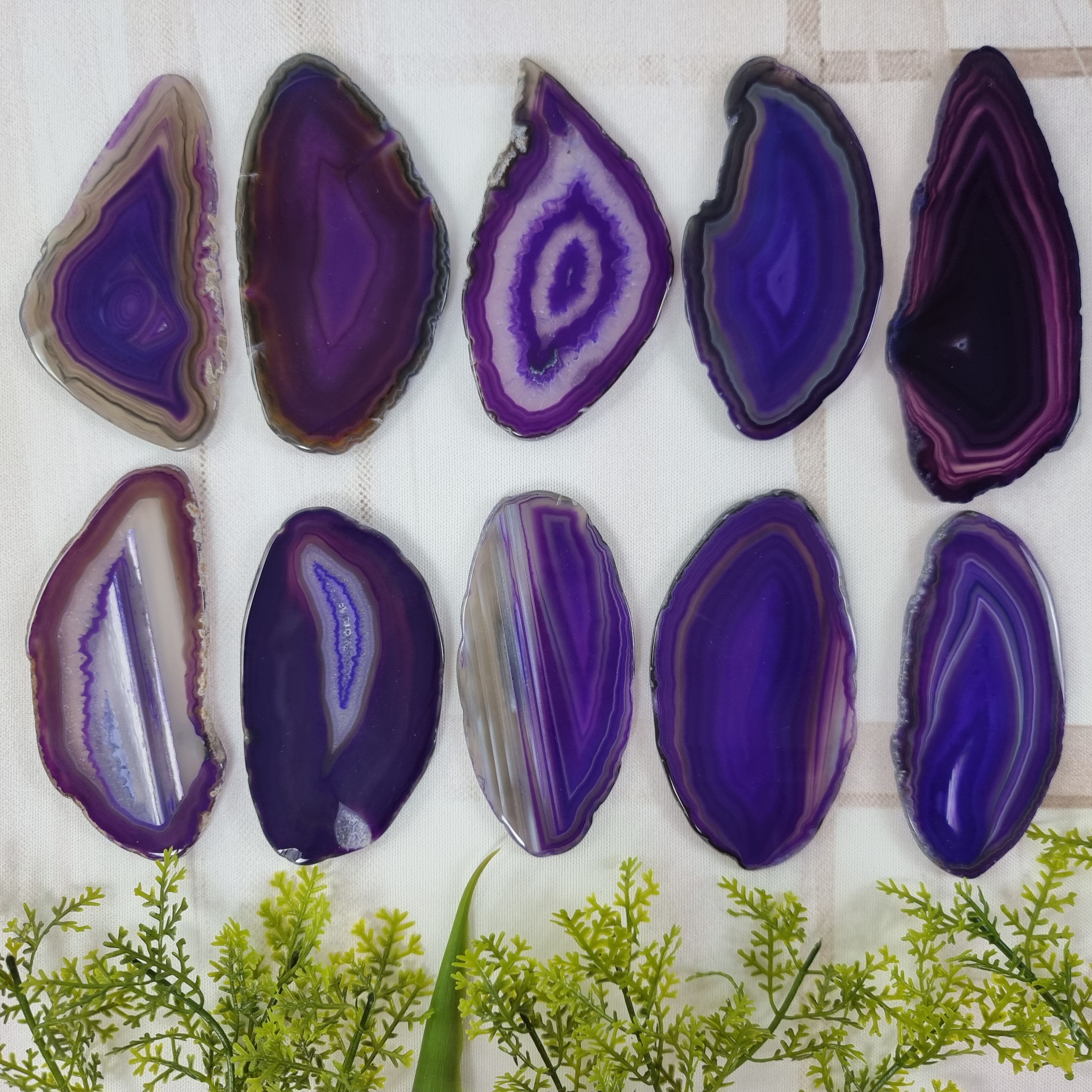Special Natural Agate Slabs | 10-Piece Untreated KIT without hole | BR Crystals Handmade Item