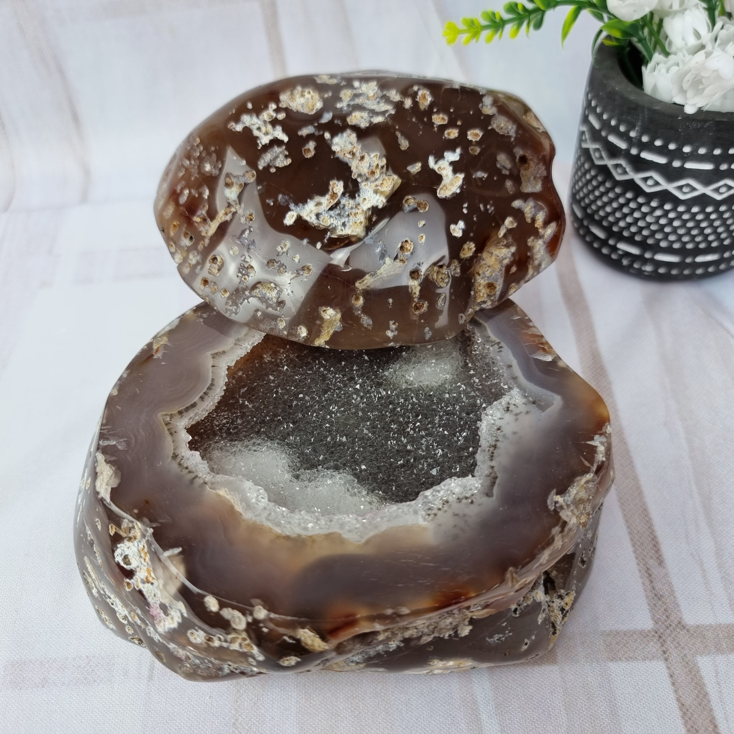 Jewelry Box with SPECIAL Agate | Polished Pieces | Exclusive Unique Product | BR Crystals Handcrafted Piece