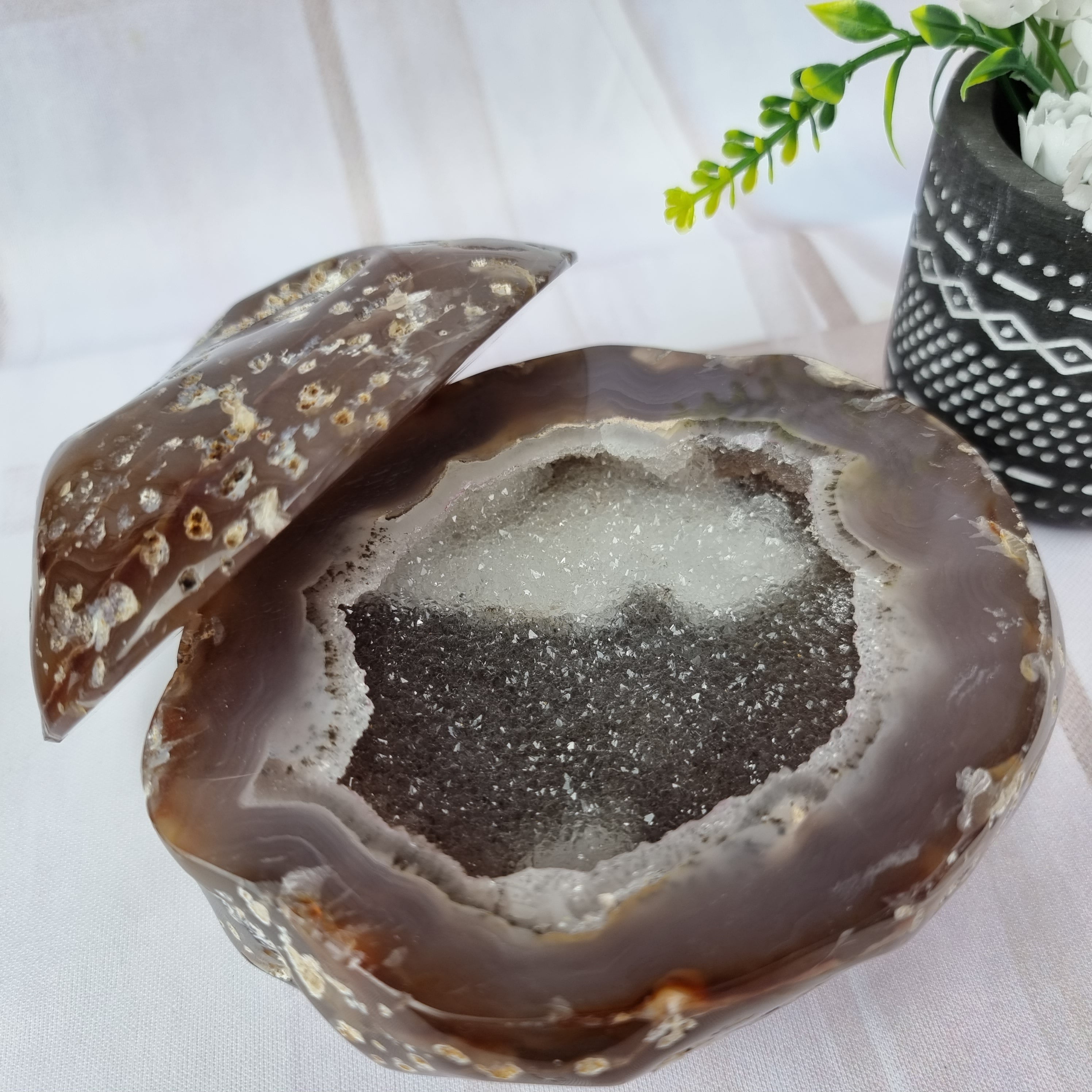 Jewelry Box with SPECIAL Agate | Polished Pieces | Exclusive Unique Product | BR Crystals Handcrafted Piece