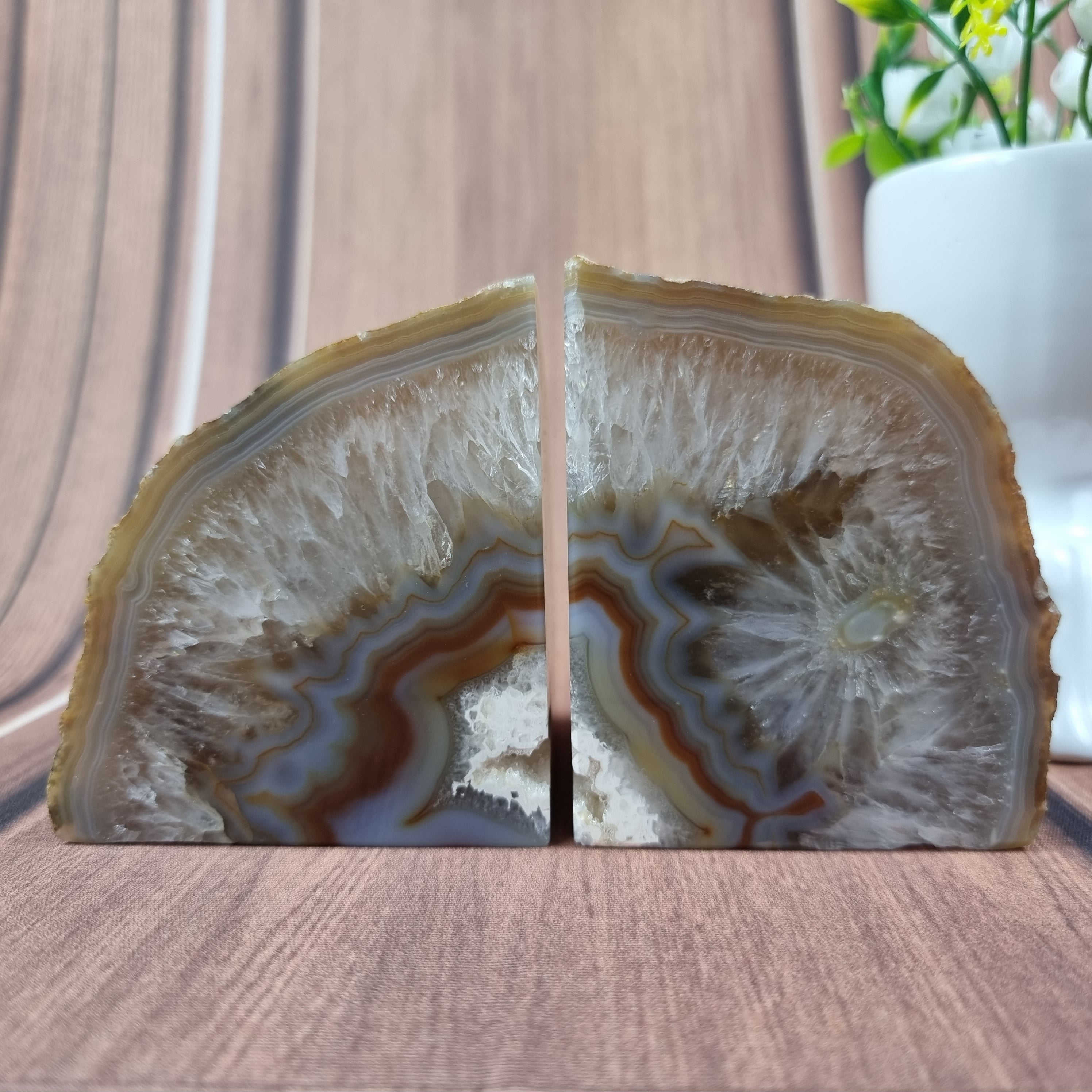 Agate Bookends | 2 units | 15 cm Height | Handmade BR Crystals