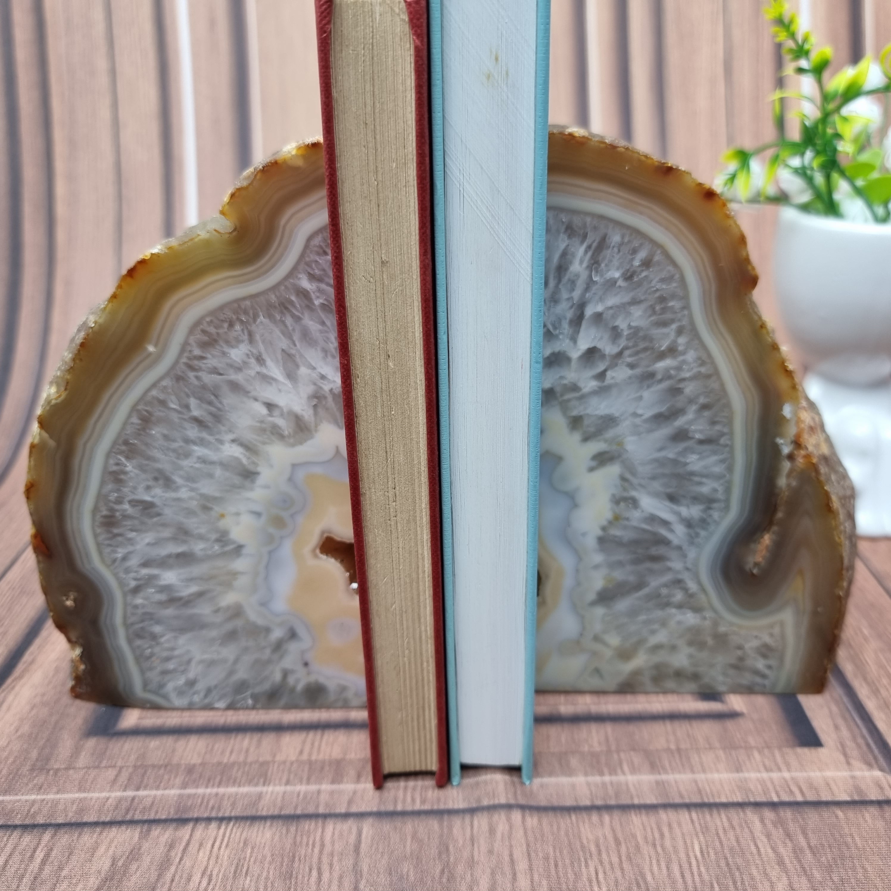 Agate Natural Bookends Special | 2 units | 15 cm Height | BR Crystals Handmade Piece
