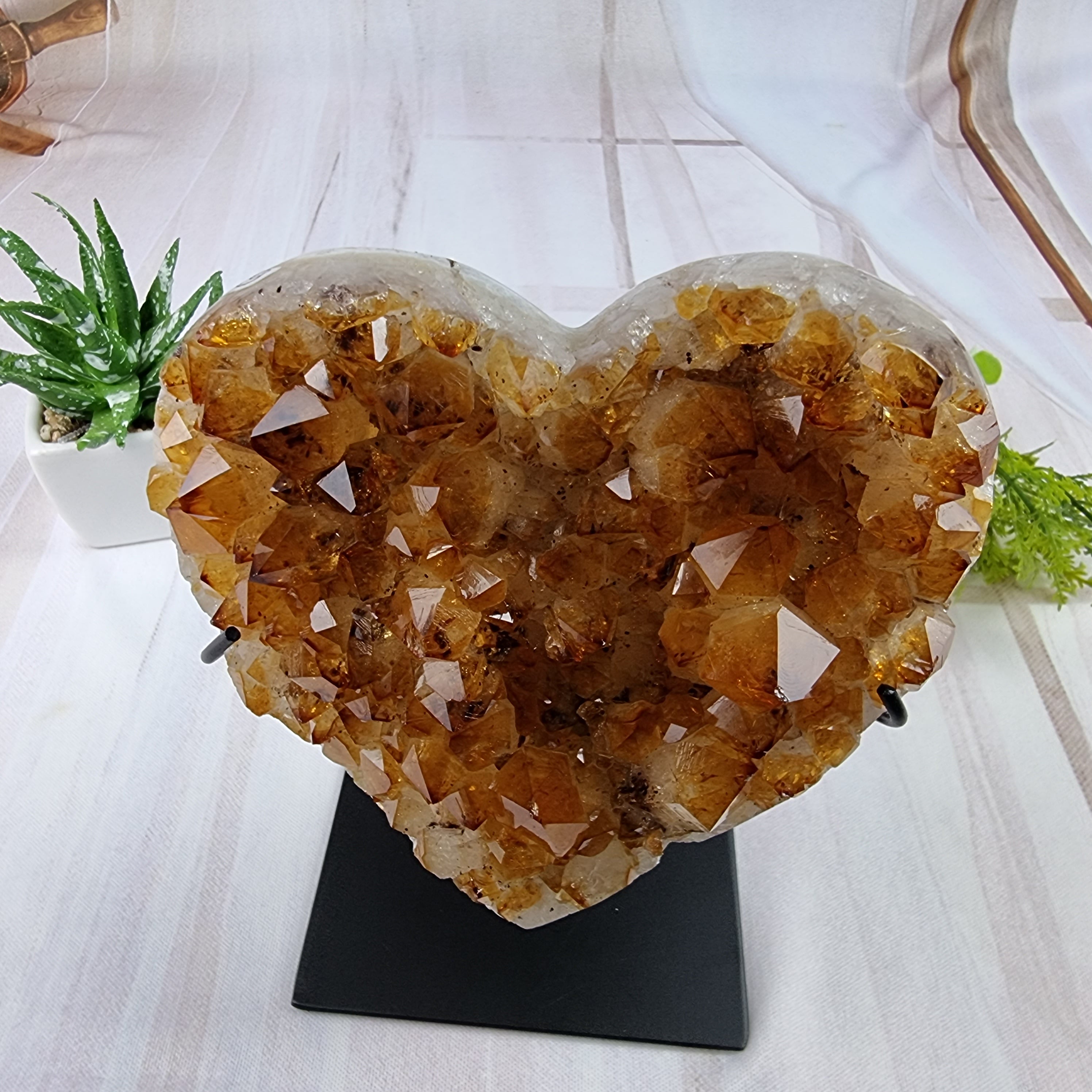 Citrine Hearts on Iron Base - Super Extra, For Your Choice