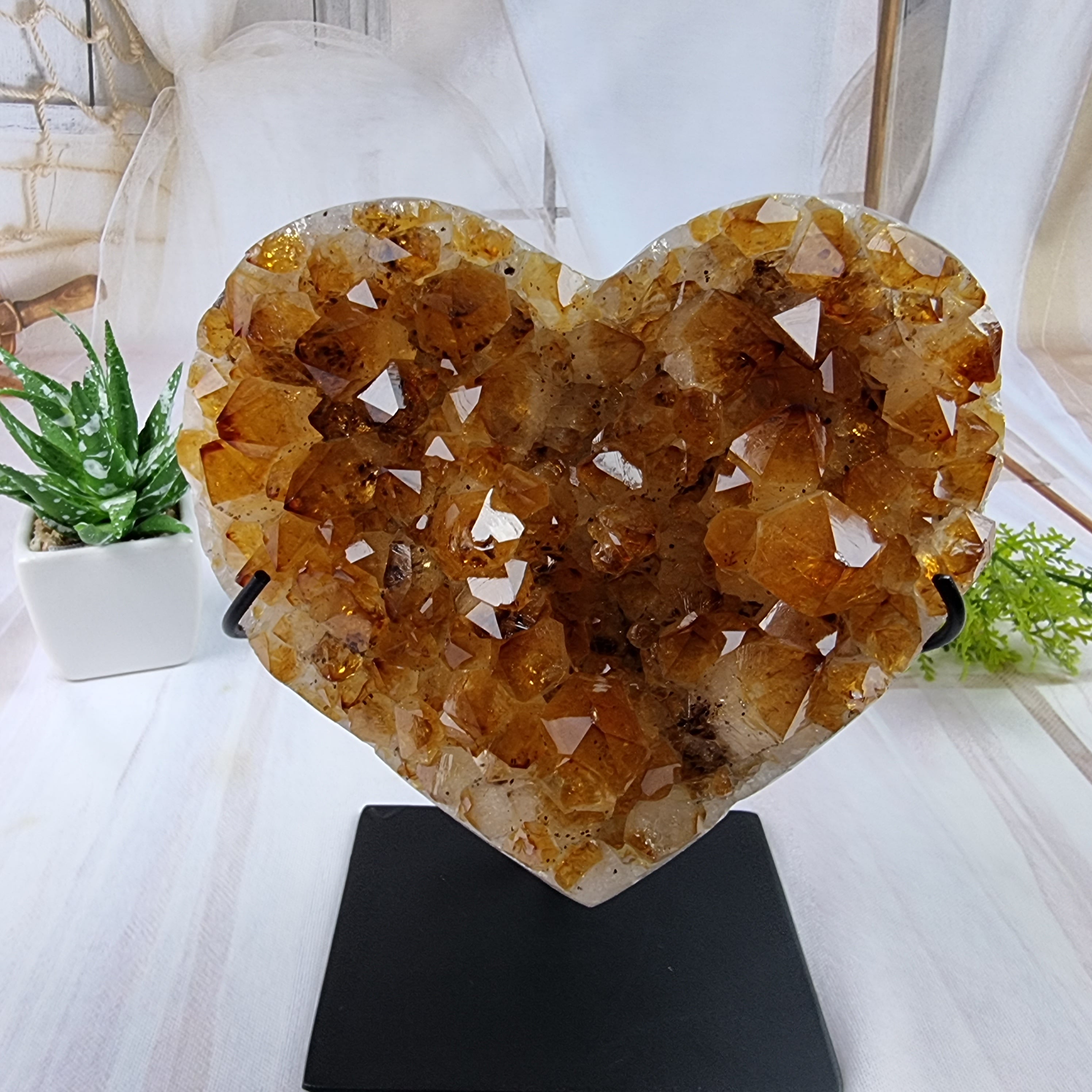 Citrine Hearts on Iron Base - Super Extra, For Your Choice