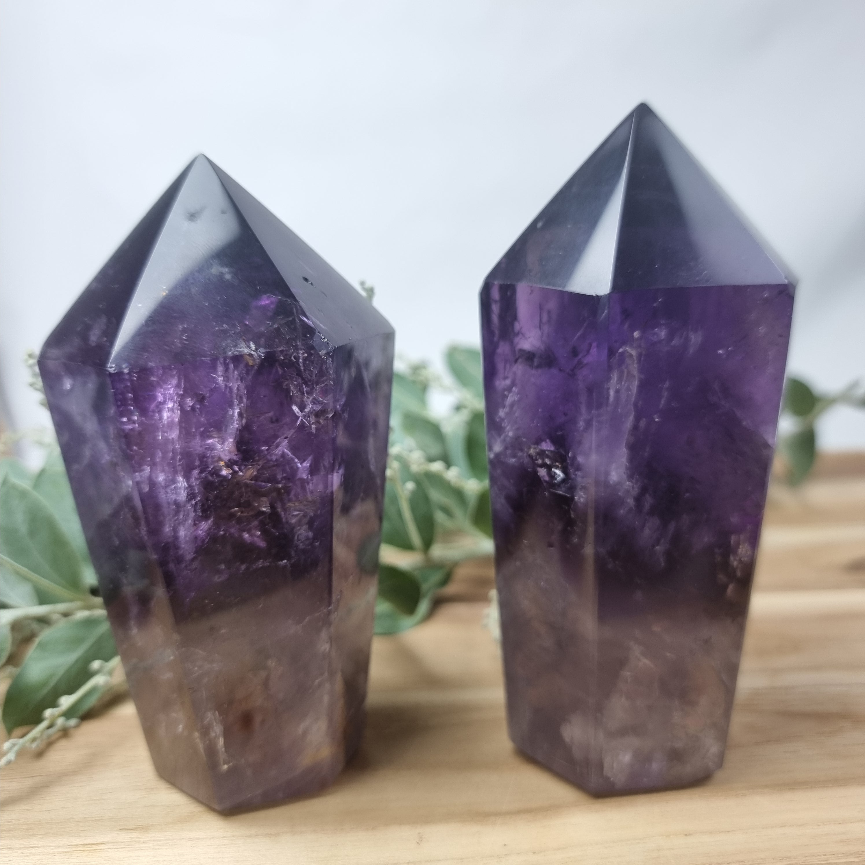 Amethyst Point, 12 cm tall | 2-Piece Set, 0.420 kg | Energy, Beauty, and Sophistication