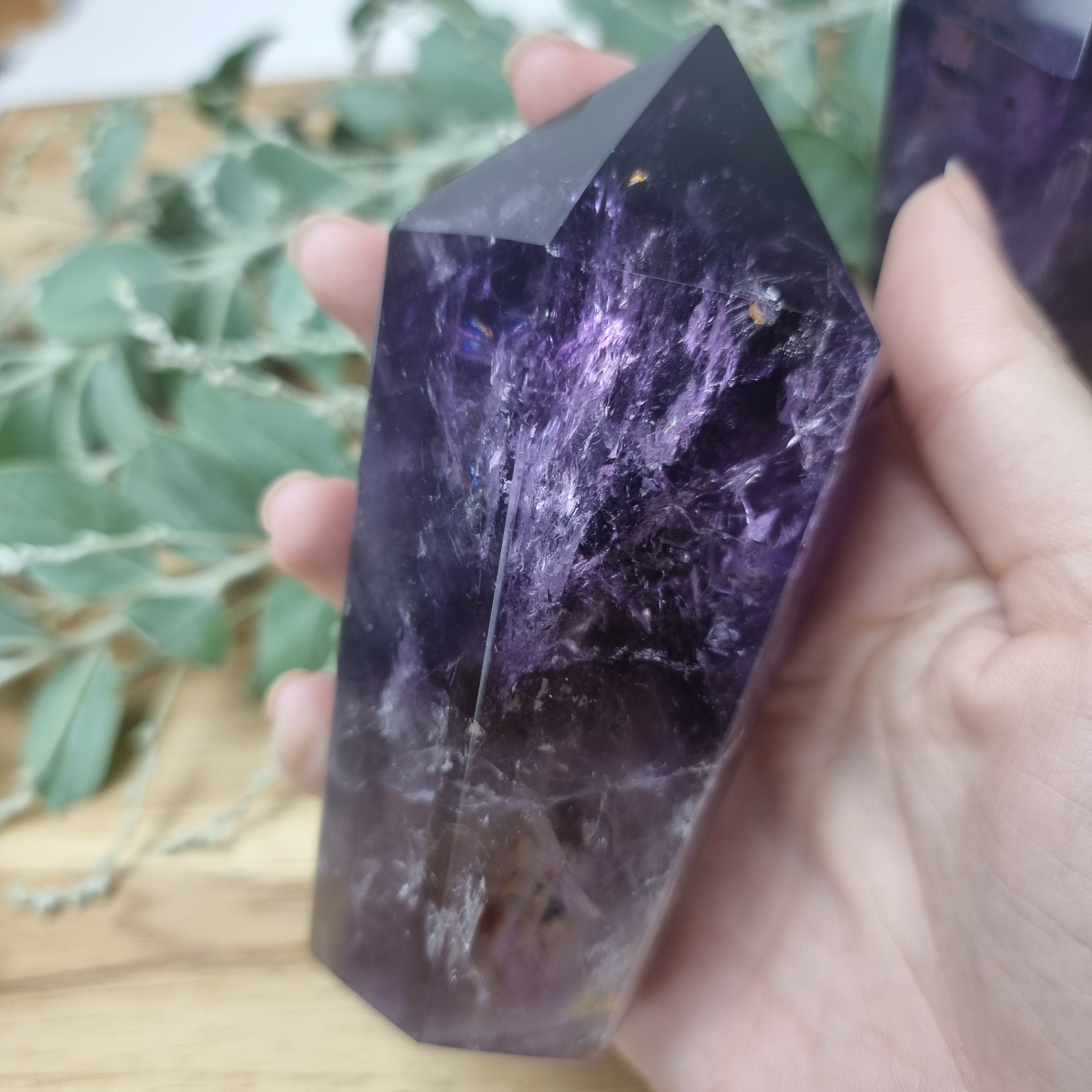 Amethyst Point, 12 cm tall | 2-Piece Set, 0.420 kg | Energy, Beauty, and Sophistication