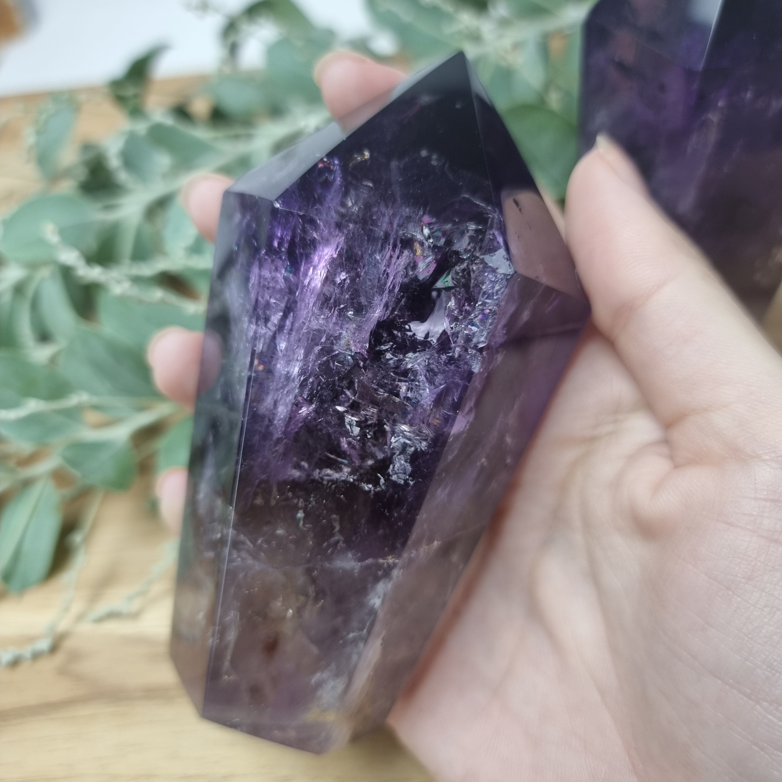 Amethyst Point, 12 cm tall | 2-Piece Set, 0.420 kg | Energy, Beauty, and Sophistication