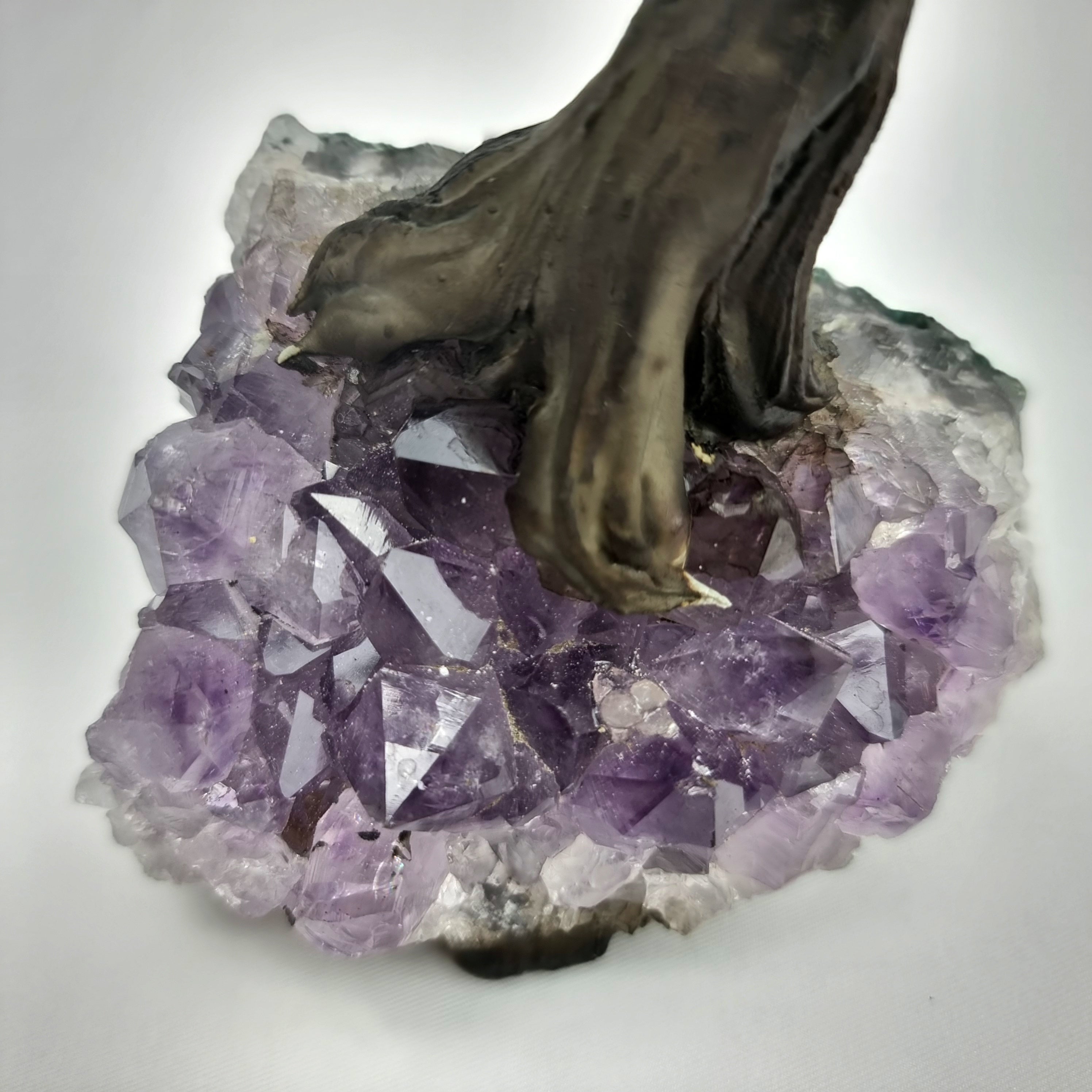 Amethyst Gemstone Tree 7" Tall Handmade on a Amethyst base, 60 Gems and 12 Branches