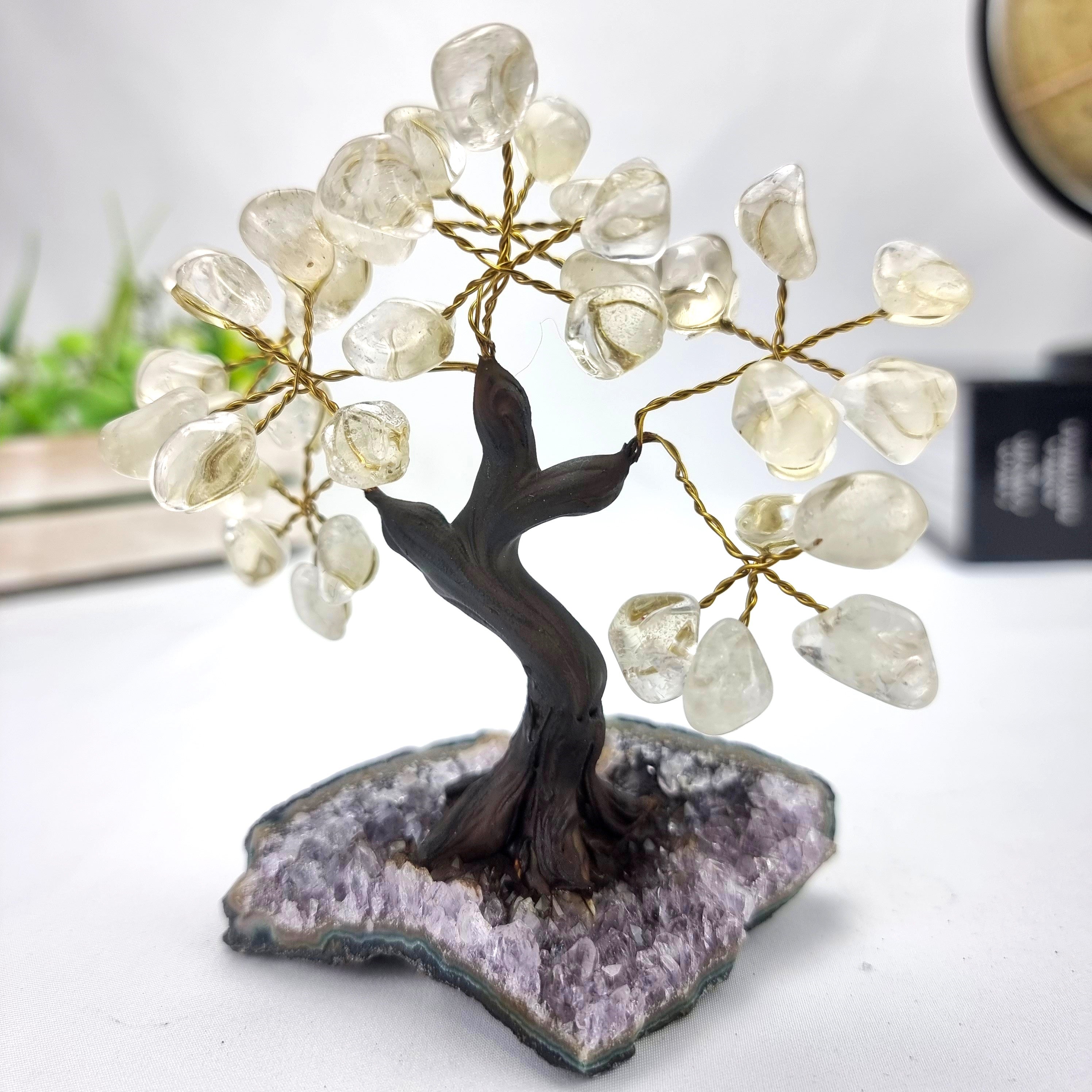 Tree of precious stones 7 branches and 35 stones 10 cm height weight 0.500 kg