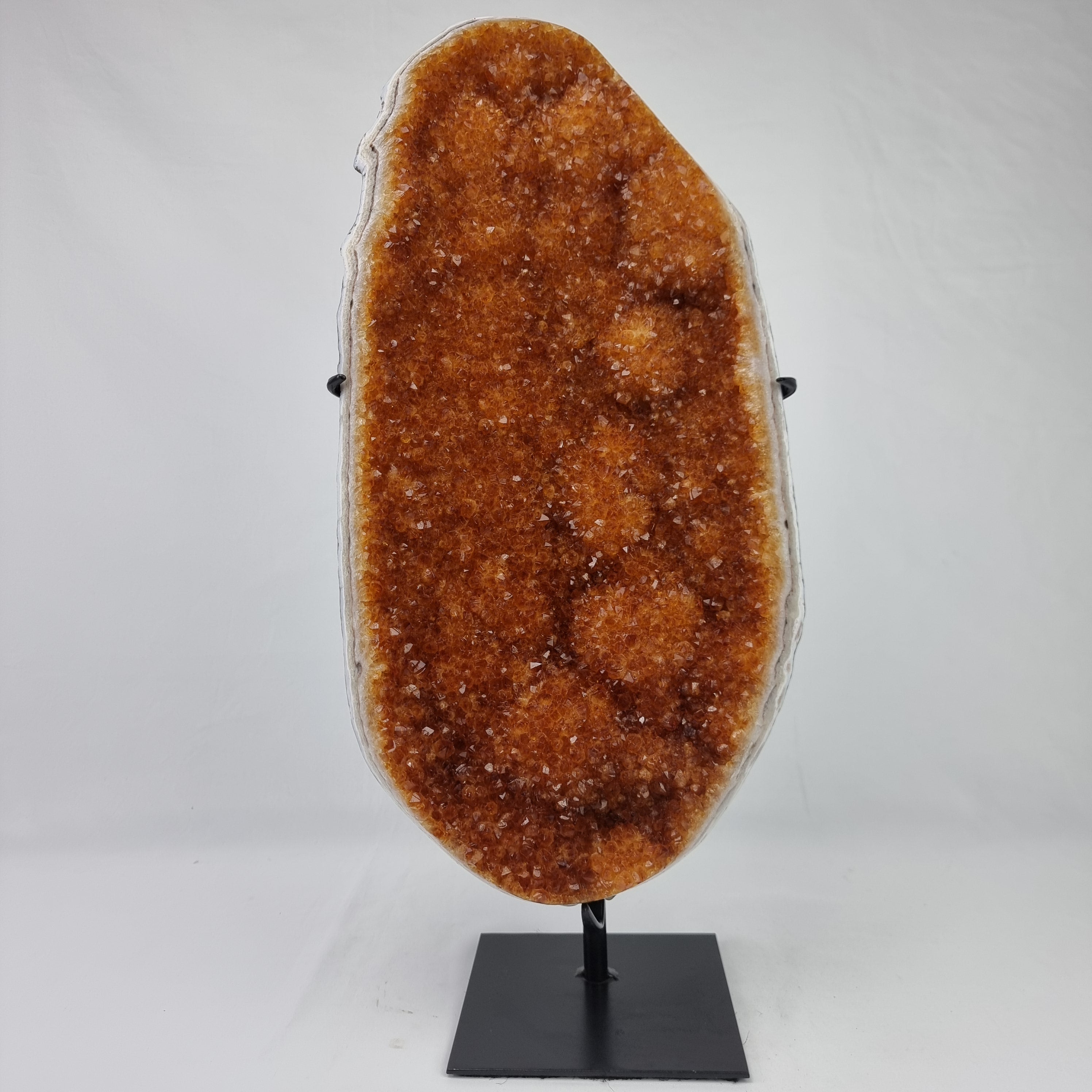 CITRINE Extra Special Druse | Black Iron Base | Weight 6.90 Kgs, Height 51 cm | Handmade Piece BR Crystals