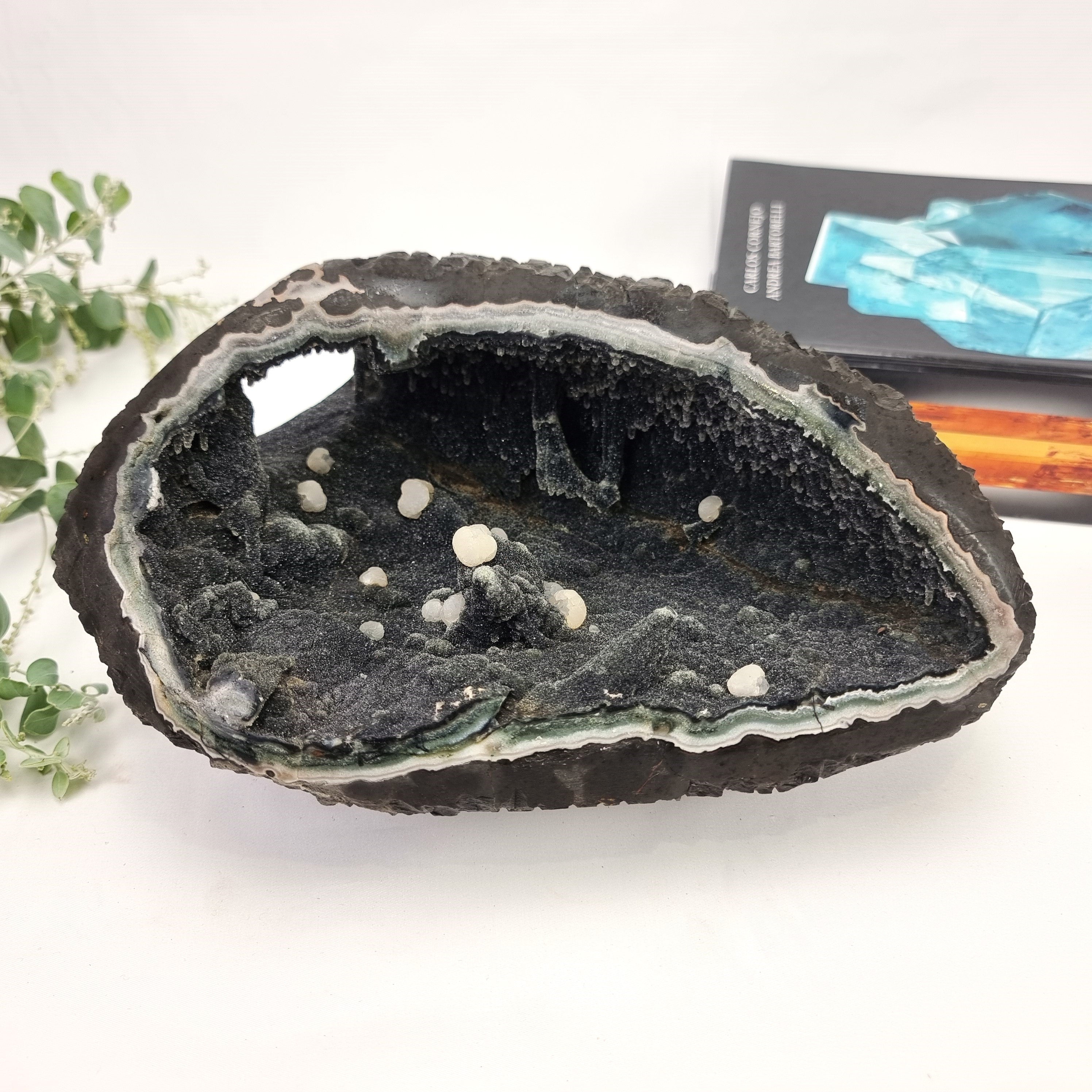 Exotic Crystal Cave - Unique Black Crystal Geode - Crystal Geode Cave -  12.6 lbs # brcrystals