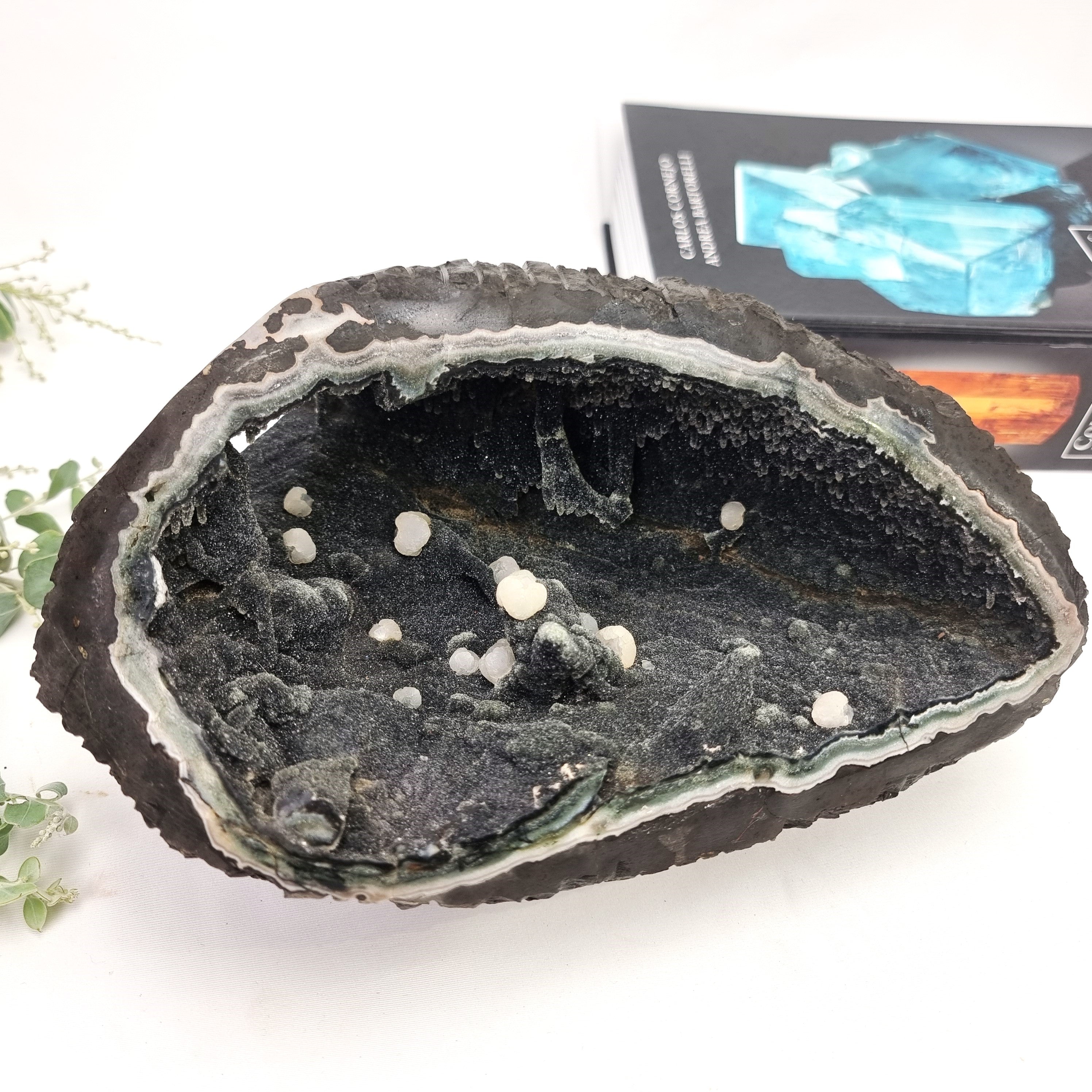Exotic Crystal Cave - Unique Black Crystal Geode - Crystal Geode Cave - 12.6 lbs # brcrystals