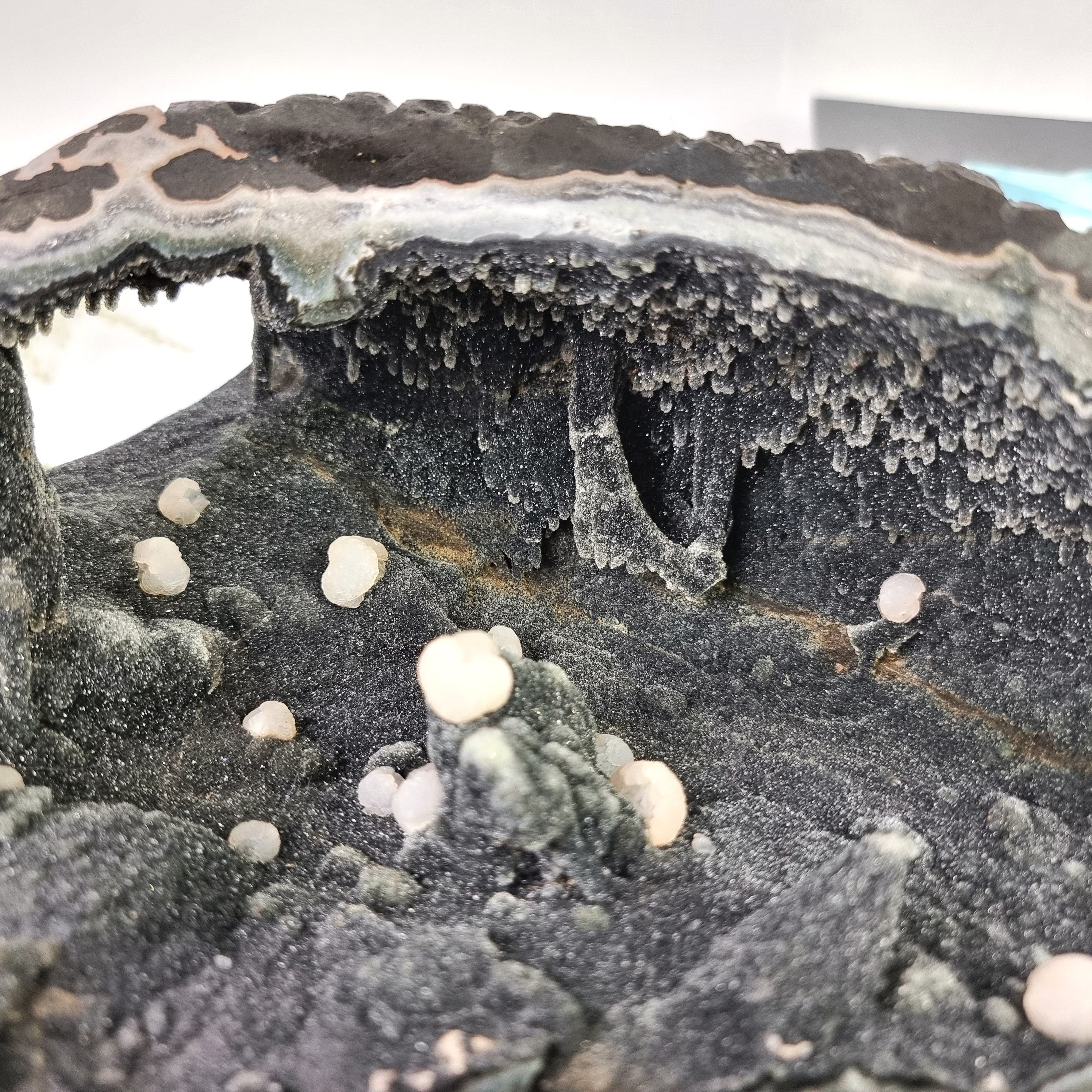 Exotic Crystal Cave - Unique Black Crystal Geode - Crystal Geode Cave - 12.6 lbs # brcrystals