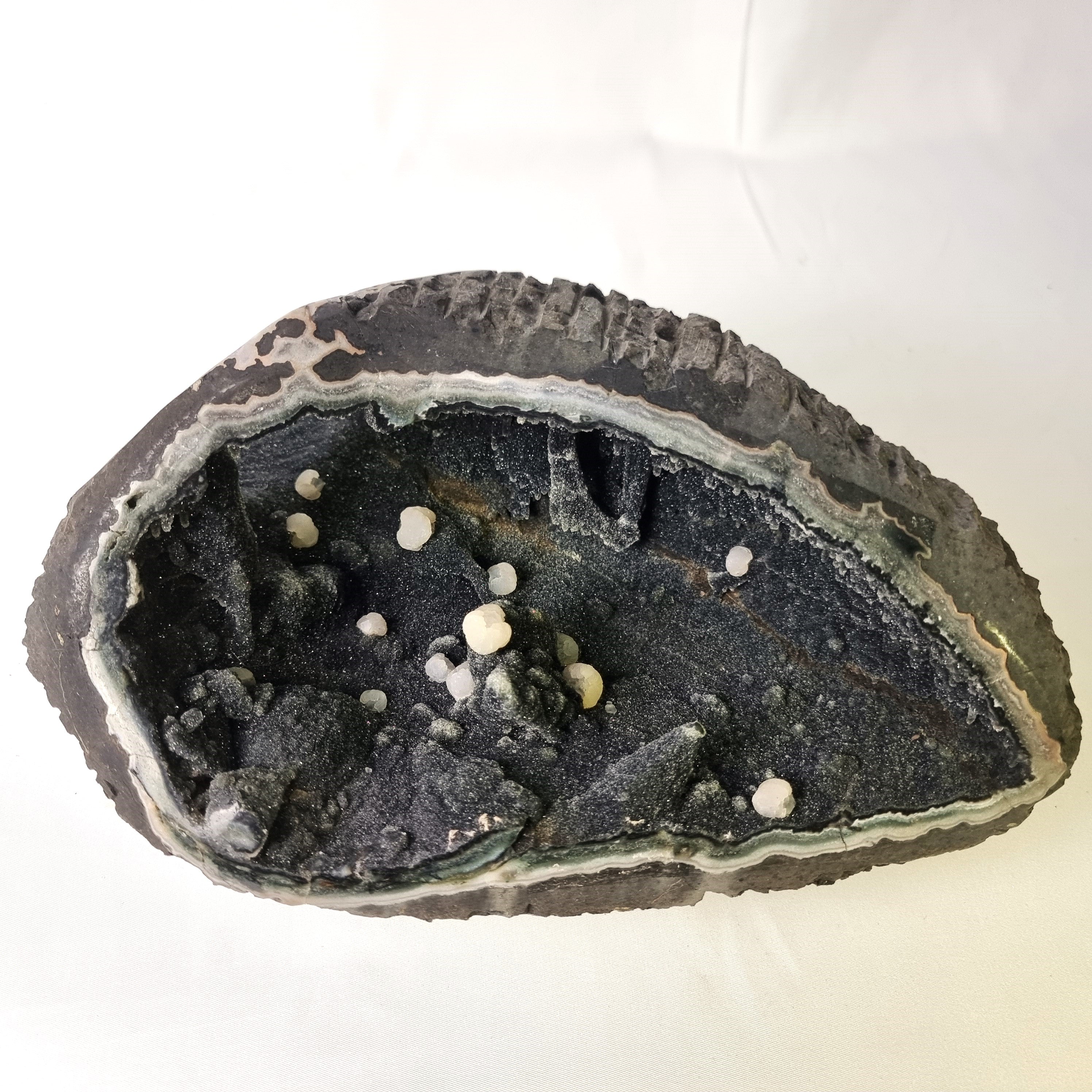 Exotic Crystal Cave - Unique Black Crystal Geode - Crystal Geode Cave - 12.6 lbs # brcrystals