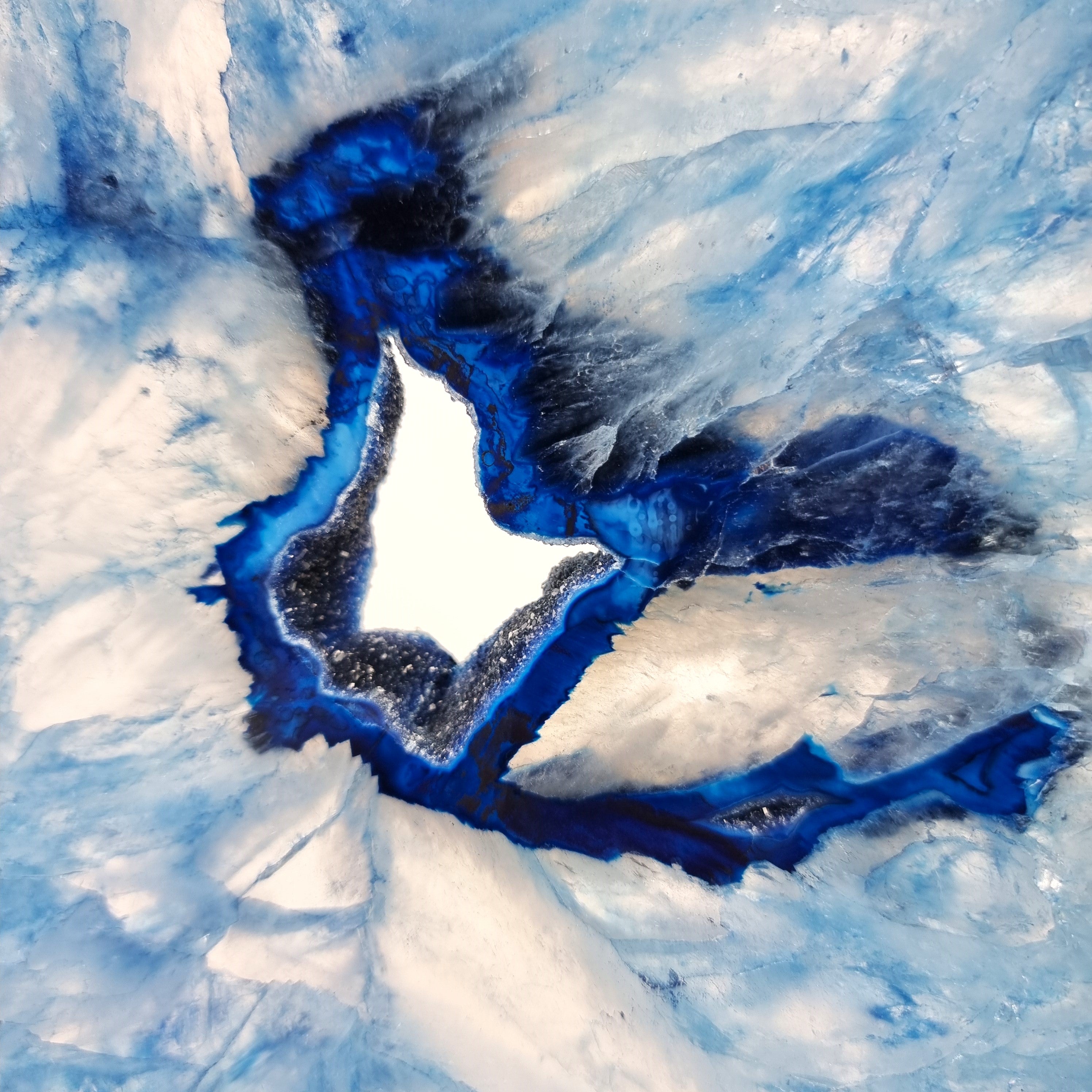 Blue Agate Slabs on Rotating Stand - Set of 2, Piece Unique