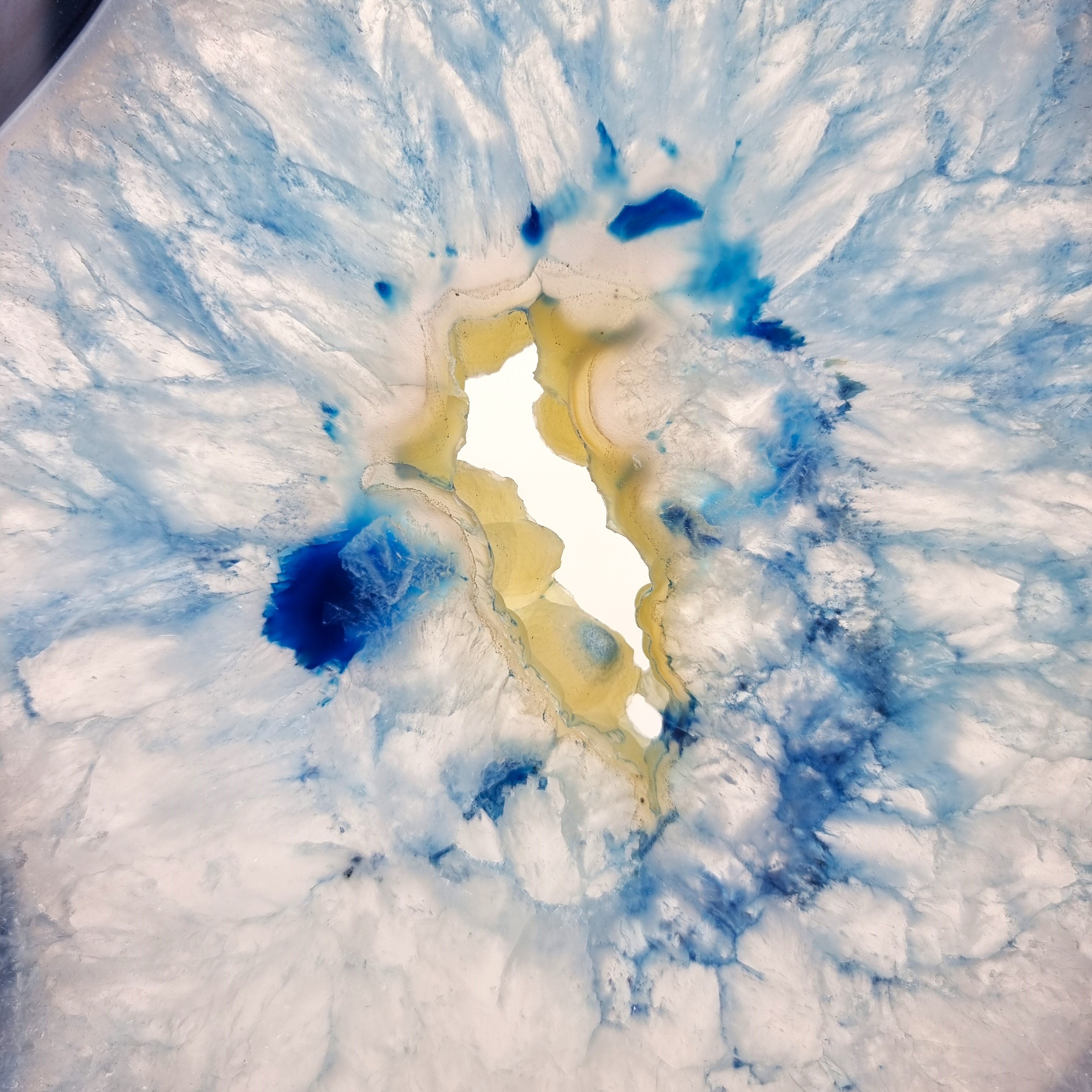 Blue Agate Slabs on Rotating Stand - Set of 2, Piece Unique