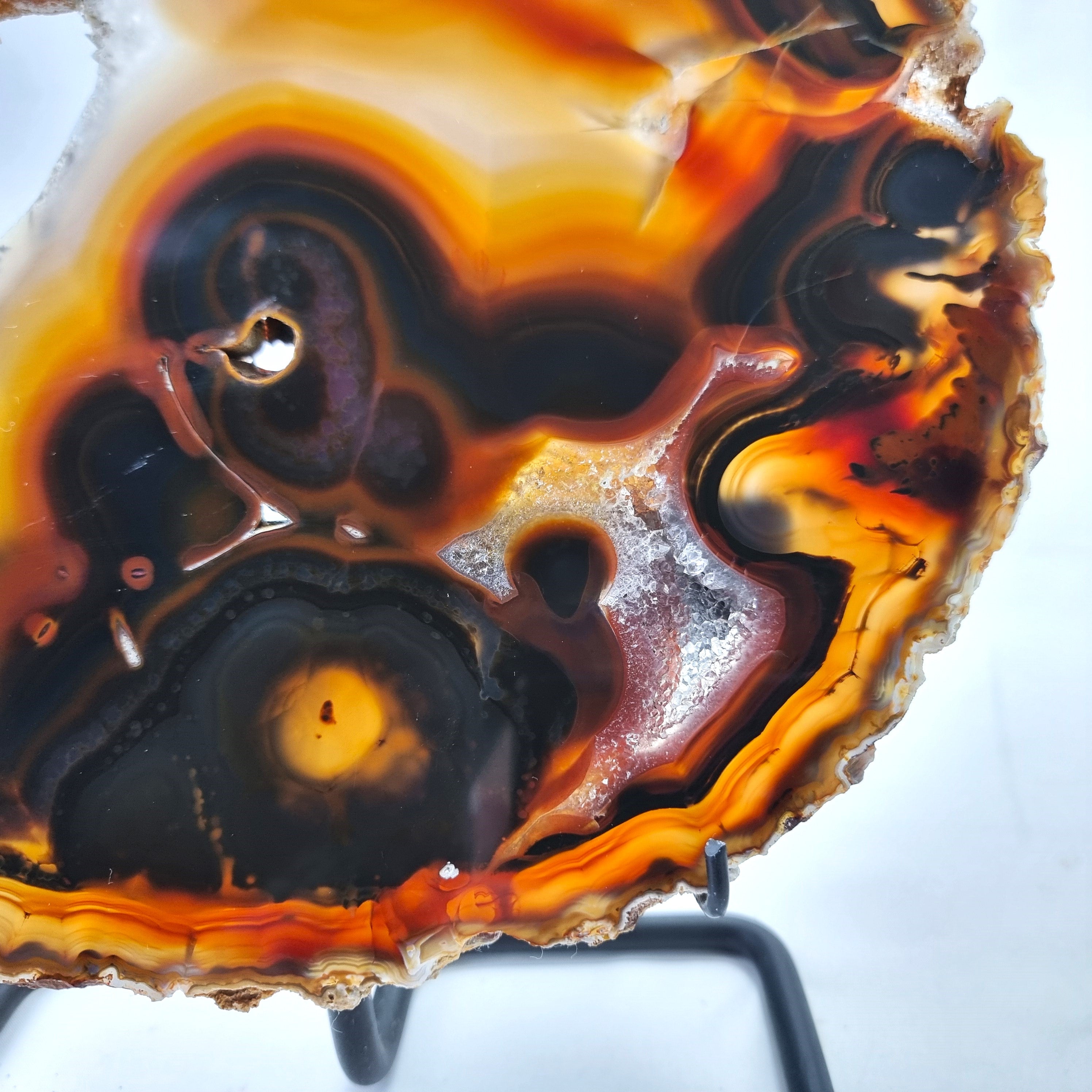 Natural Super Special Agate Slabs, set of 2 on Metal Stand - Piece Unique