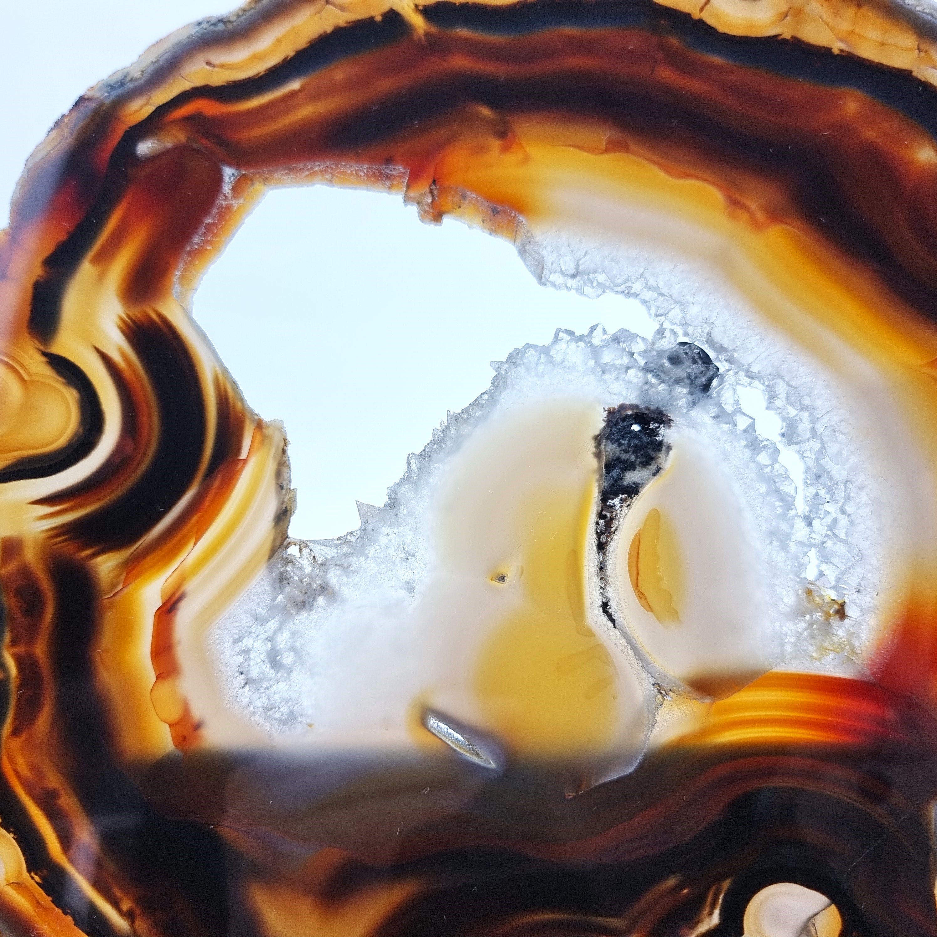 Natural Special Agates Slabs on Metal Stand - Set of 2, Piece Unique