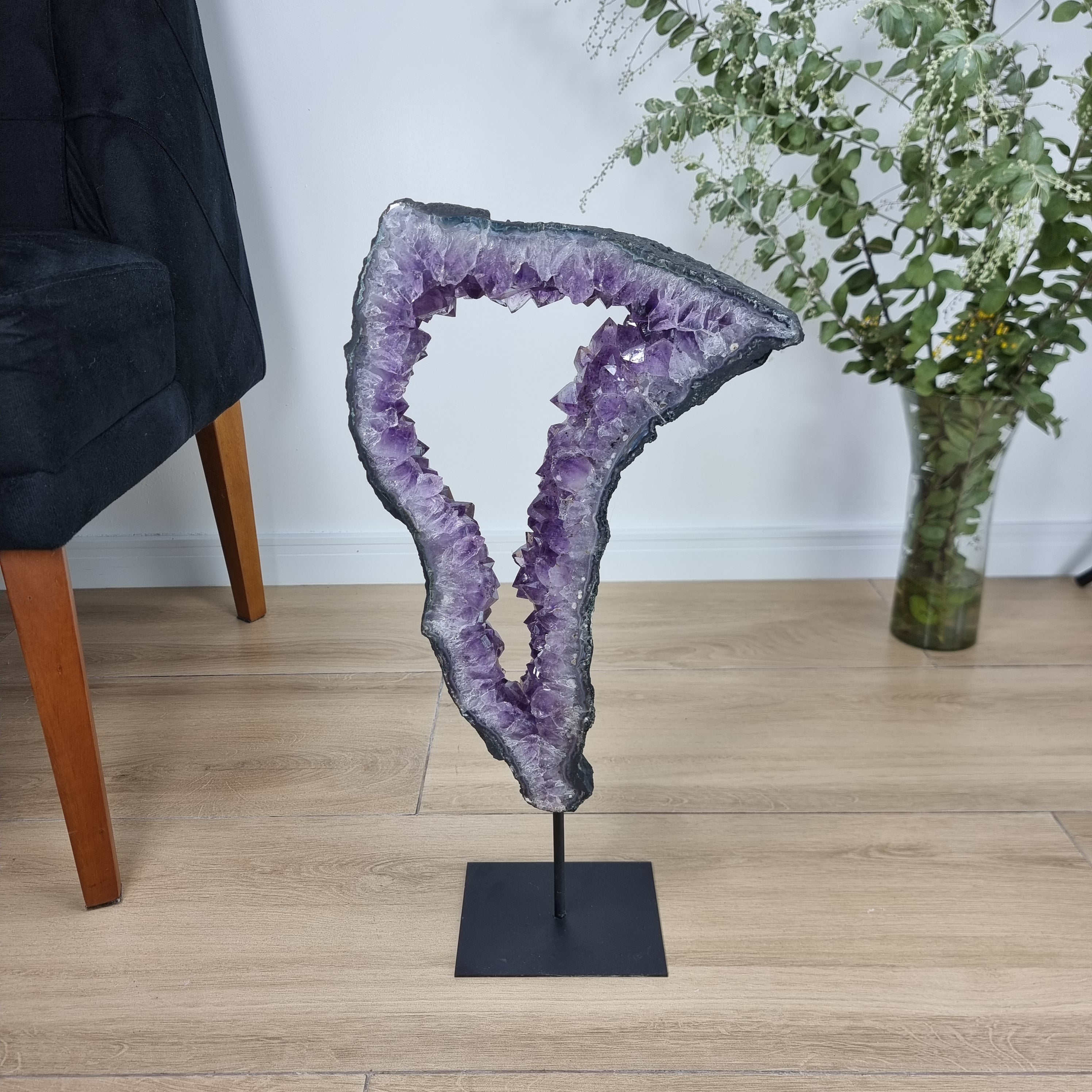 Extra Quality Brazilian Amethyst Crystal Portal iron base, 9.37 lbs & 20.47" tall #by Brcrystals