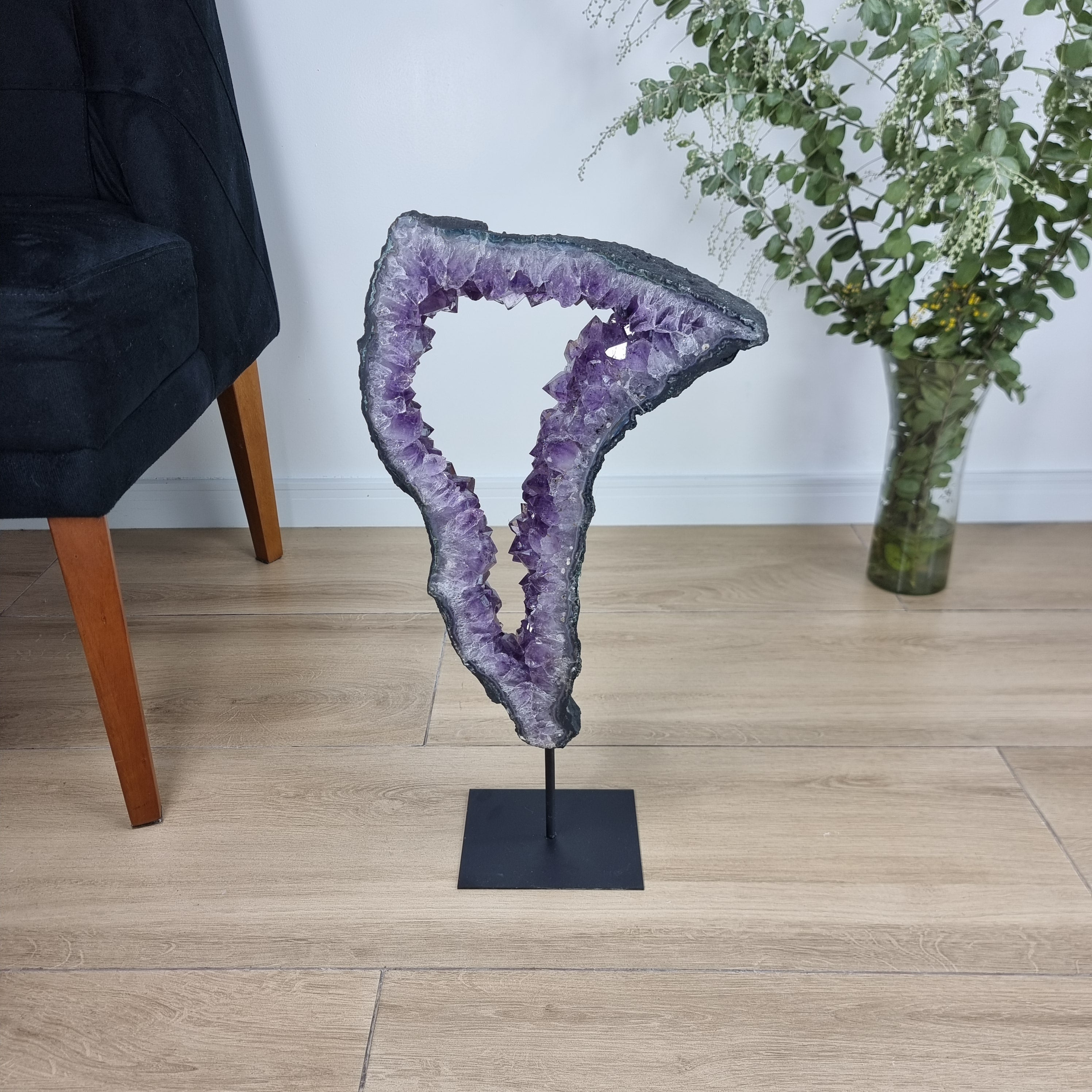 Extra Quality Brazilian Amethyst Crystal Portal iron base, 9.37 lbs & 20.47" tall #by Brcrystals