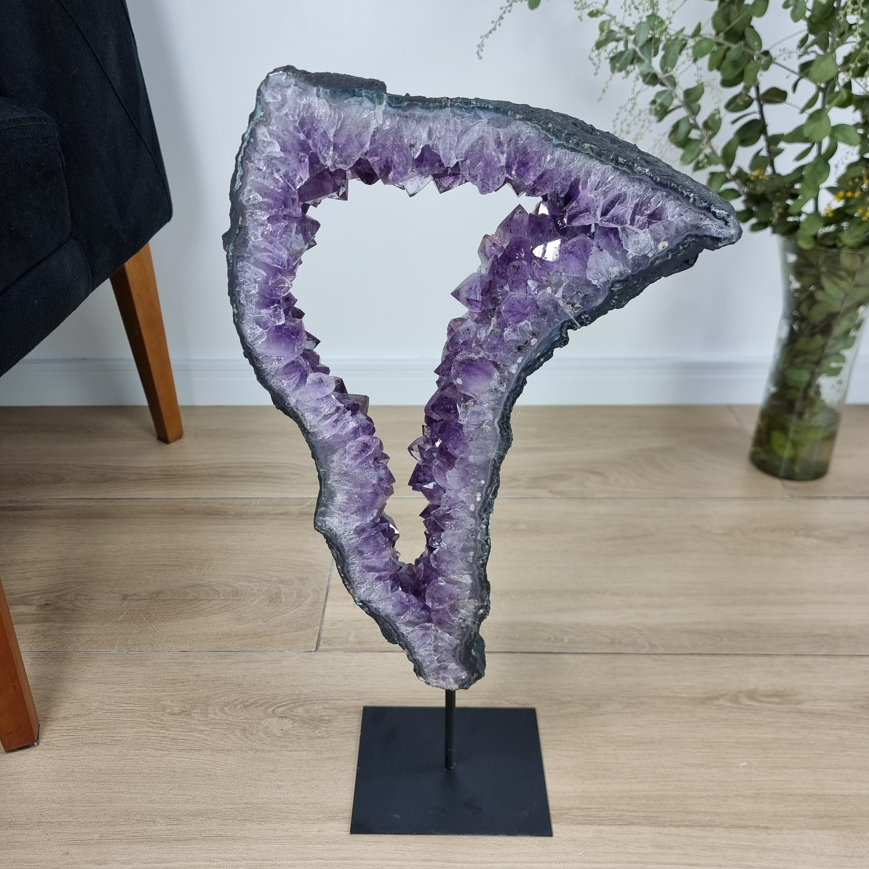 Extra Quality Brazilian Amethyst Crystal Portal iron base, 9.37 lbs & 20.47" tall #by Brcrystals