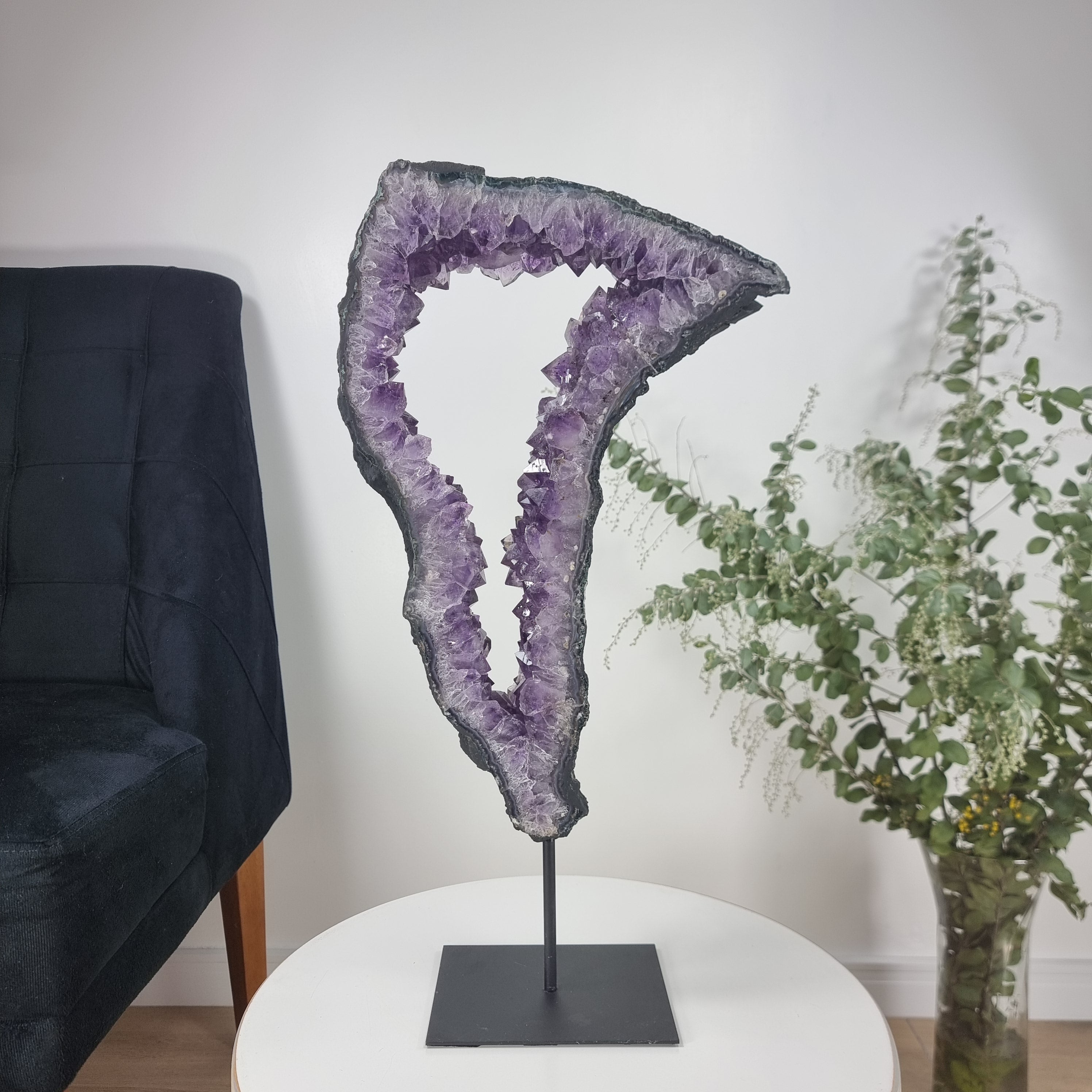 Extra Quality Brazilian Amethyst Crystal Portal iron base, 9.37 lbs & 20.47" tall #by Brcrystals