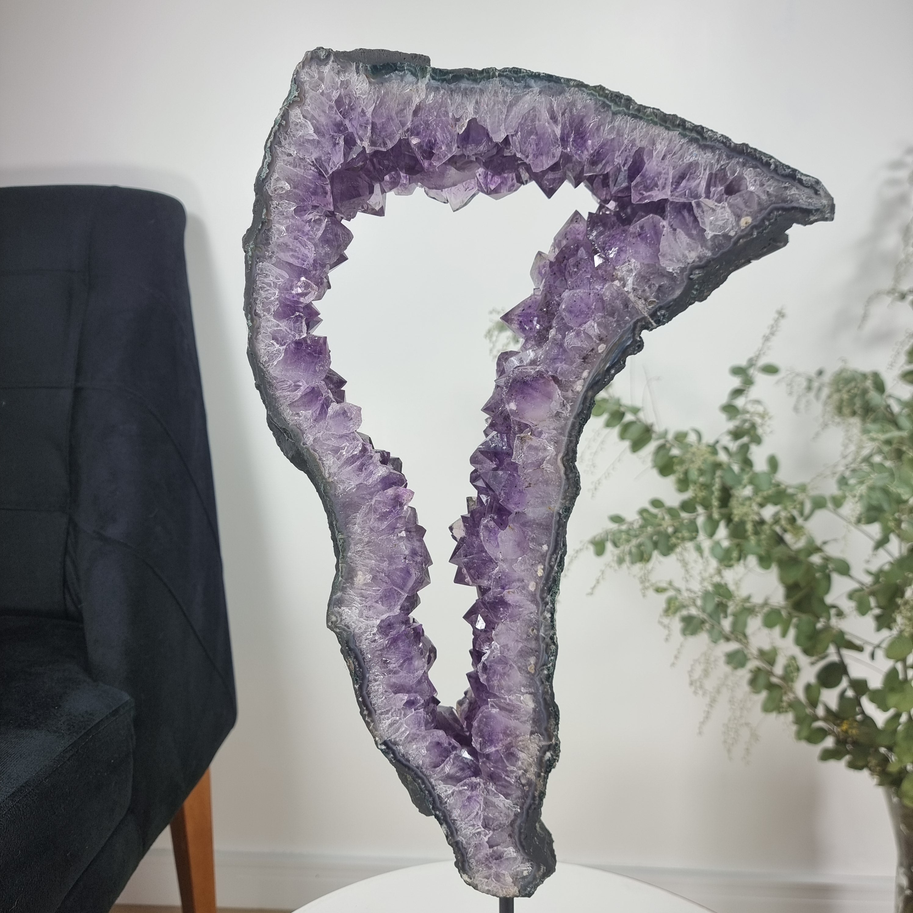 Extra Quality Brazilian Amethyst Crystal Portal iron base, 9.37 lbs & 20.47" tall #by Brcrystals