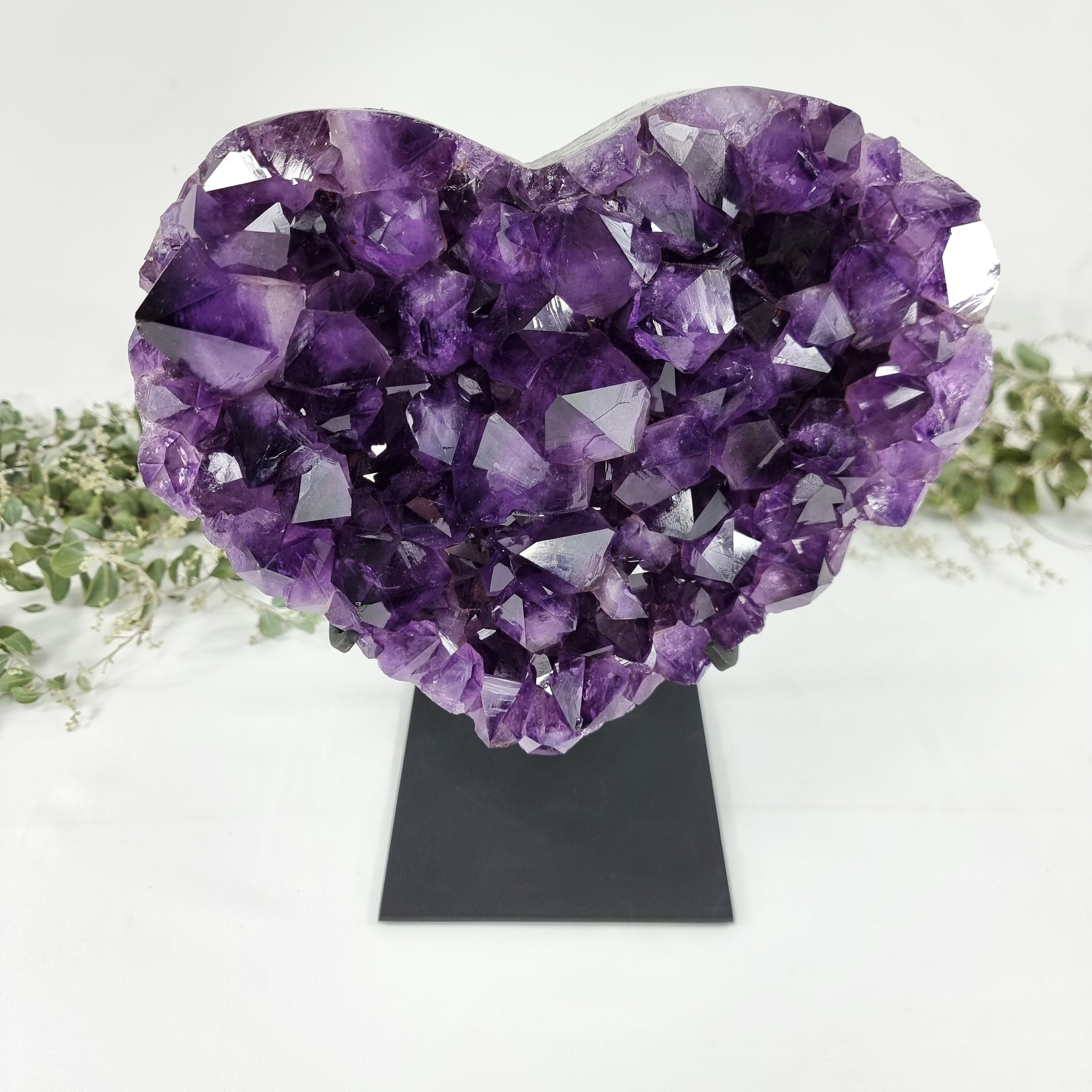 Amethyst Heart Geode, Extra Quality, metal stand, 13.6 lbs & 11.85" Tall #by Brcrystals