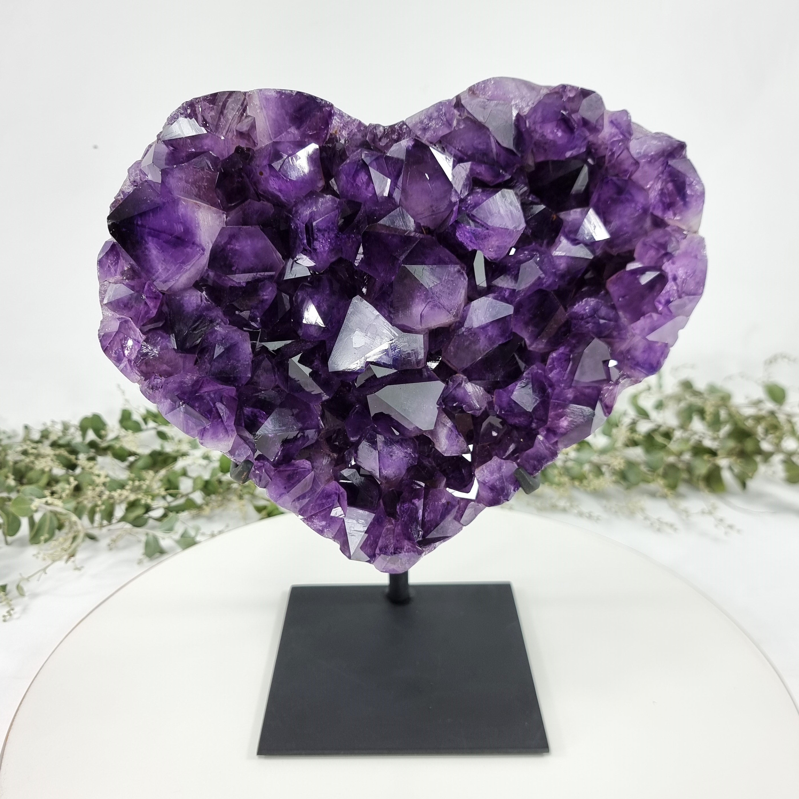 Amethyst Heart Geode, Extra Quality, metal stand, 13.6 lbs & 11.85" Tall #by Brcrystals