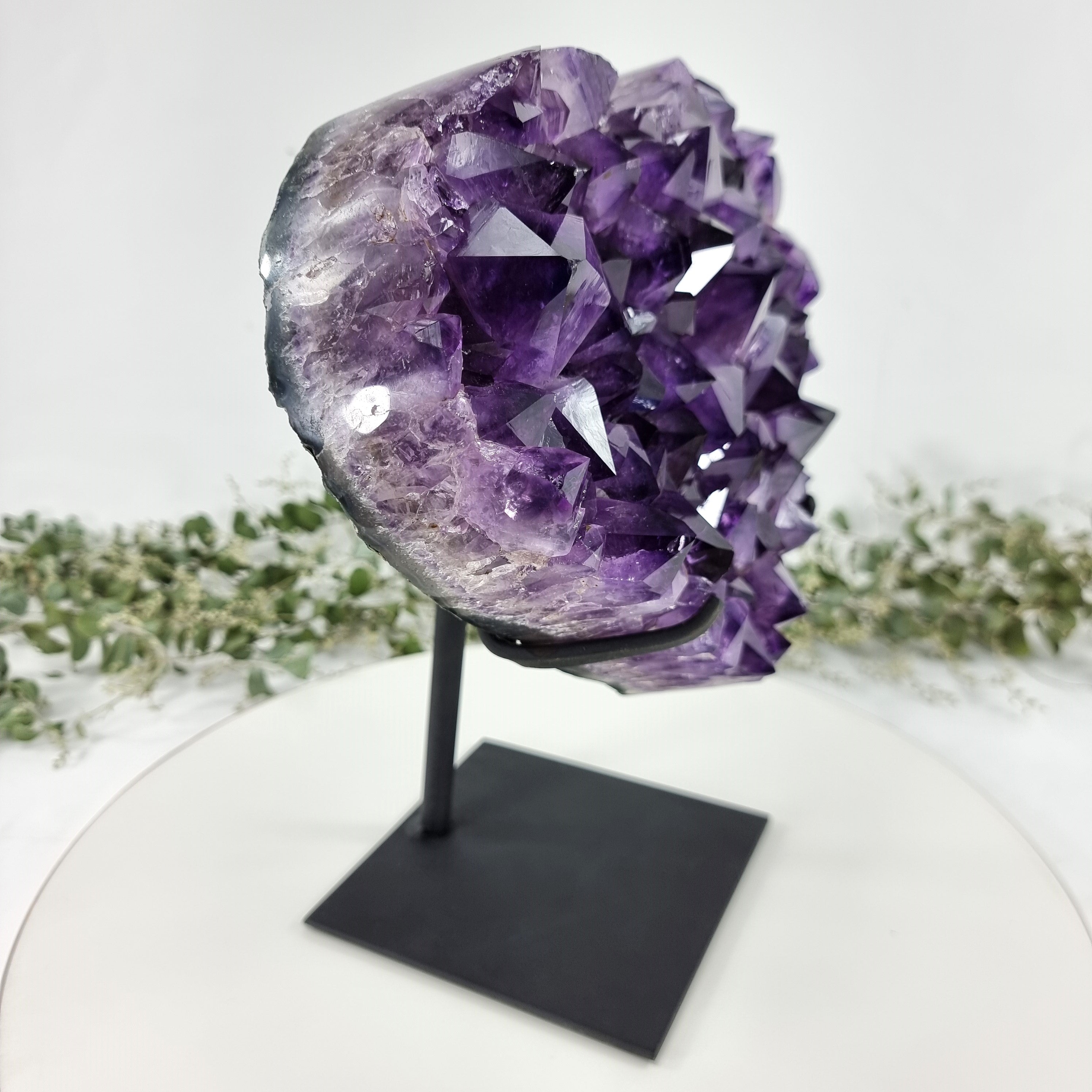 Amethyst Heart Geode, Extra Quality, metal stand, 13.6 lbs & 11.85" Tall #by Brcrystals