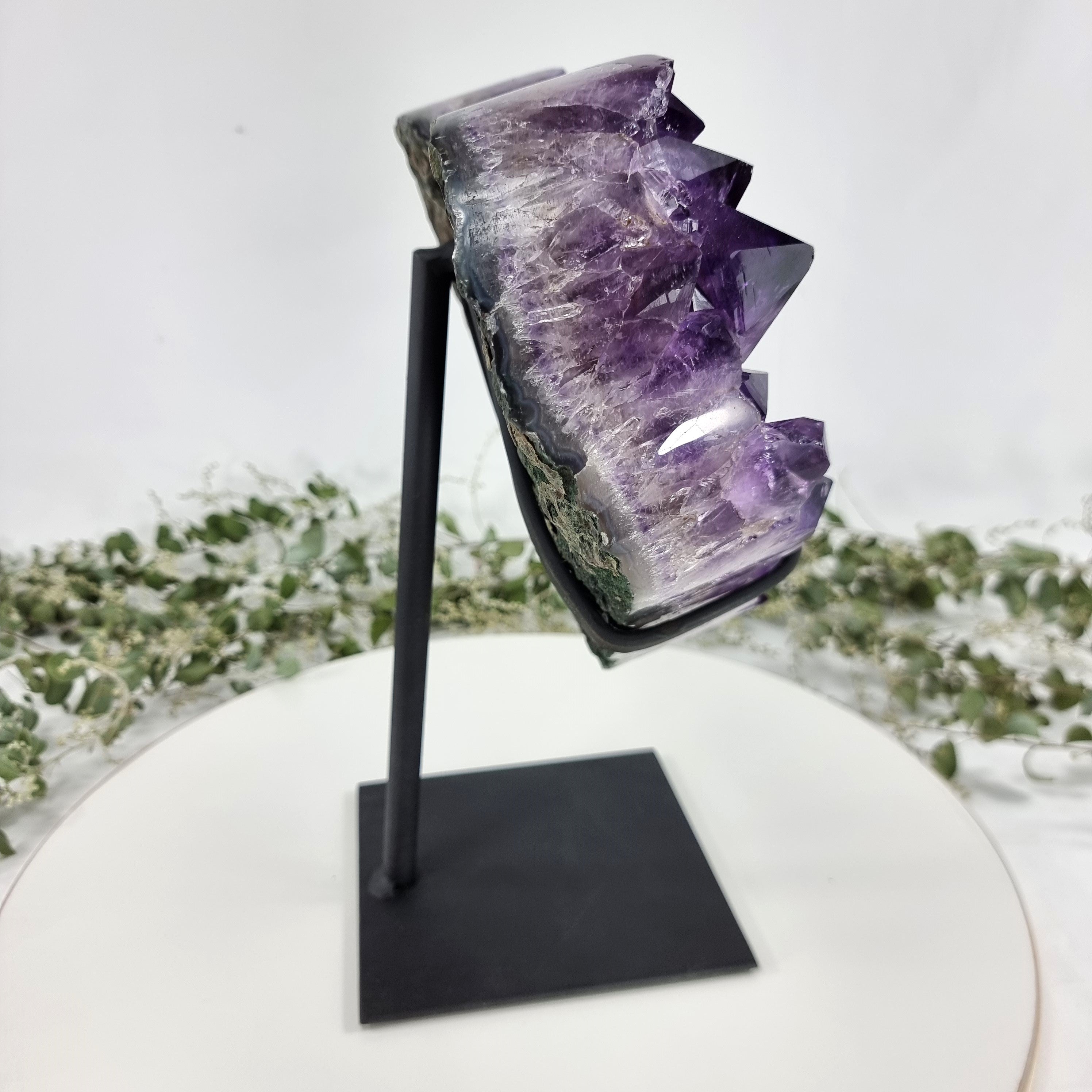Amethyst Heart Geode, Extra Quality, metal stand, 13.6 lbs & 11.85" Tall #by Brcrystals