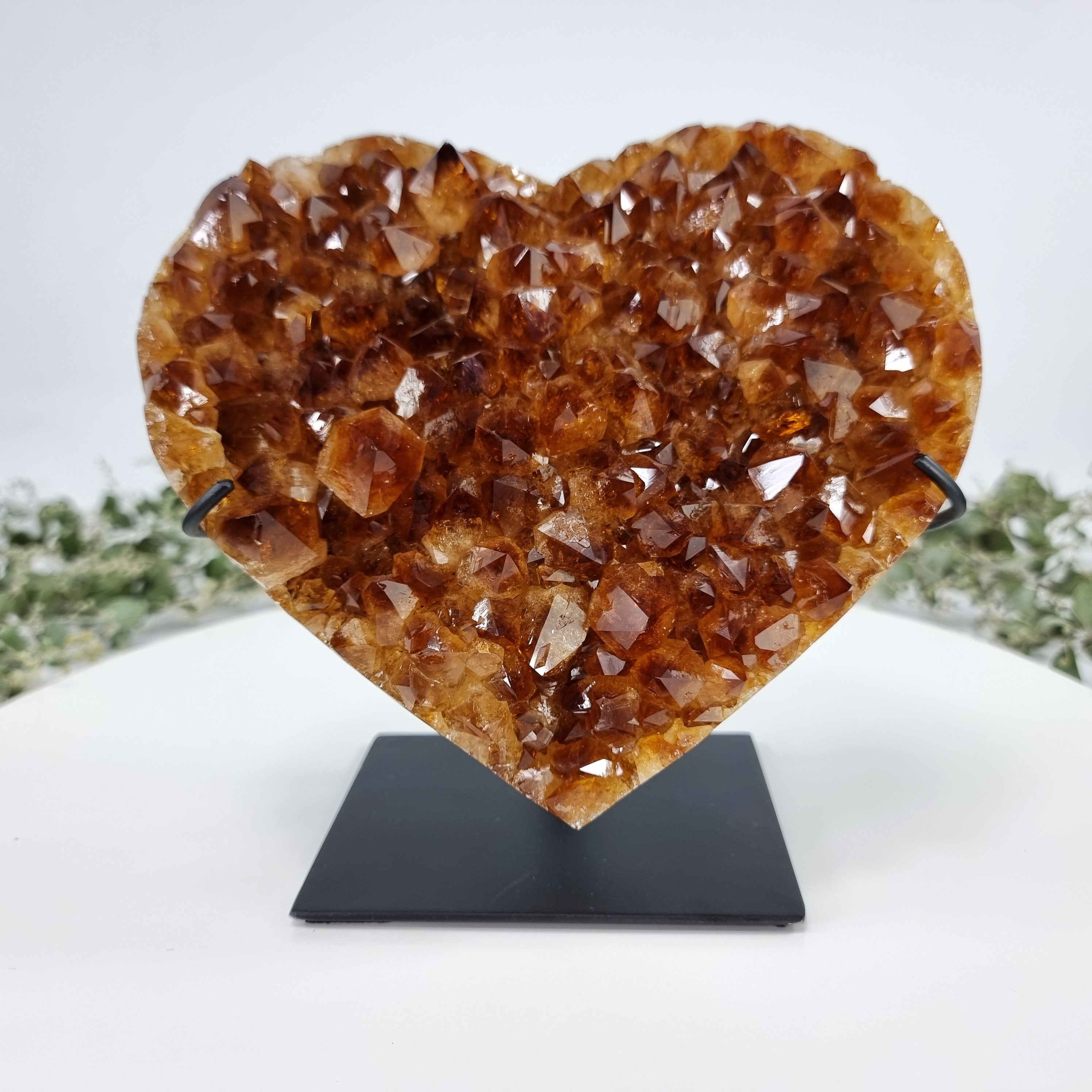 Citrine Heart Geode, Extra Quality, metal stand, 6.57 lbs & 7.87" Tall #by Brcrystals
