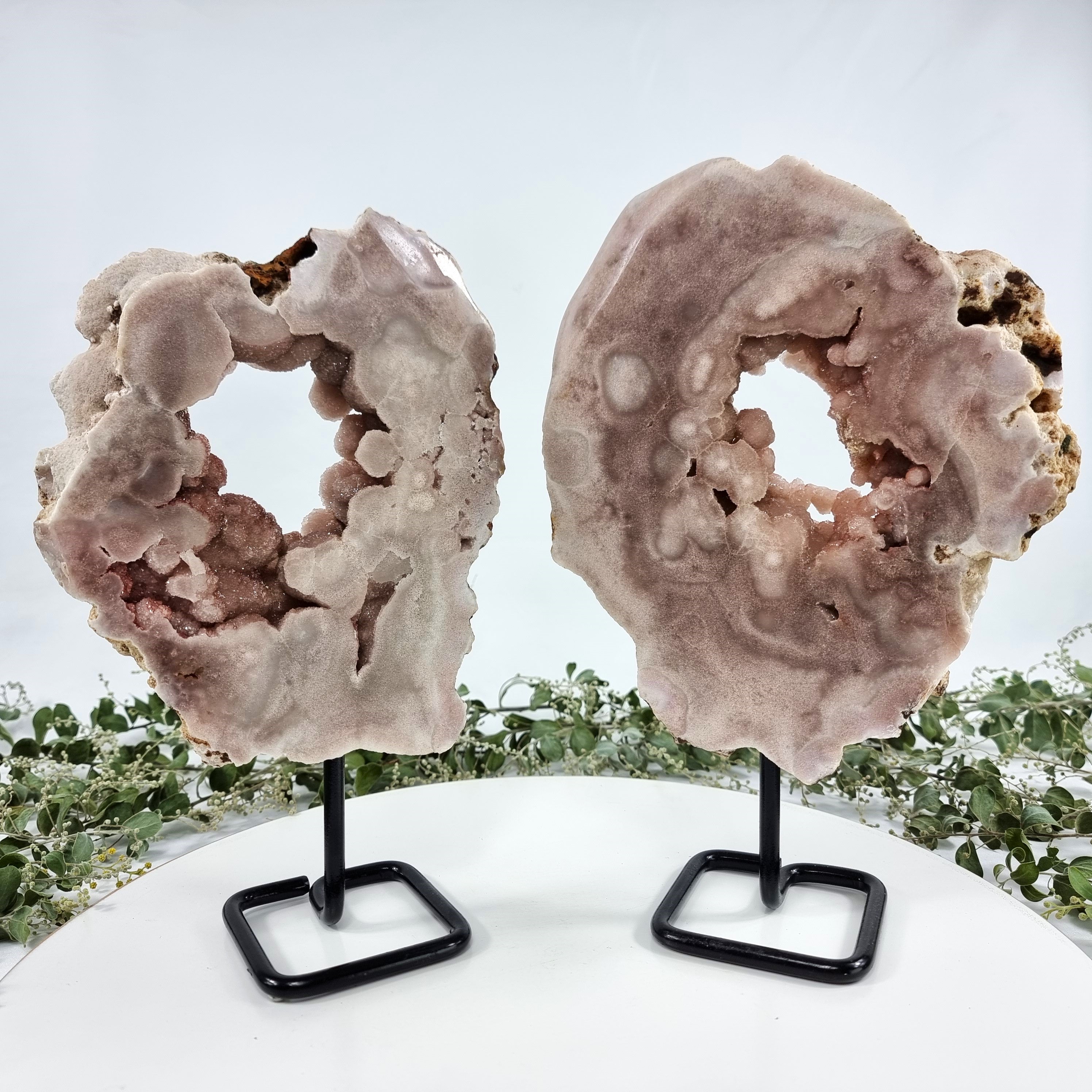 Pink Amethyst Slice on a Stand, 6.83 lbs and 11.02" Tall, Set 2, #by Brcrystals