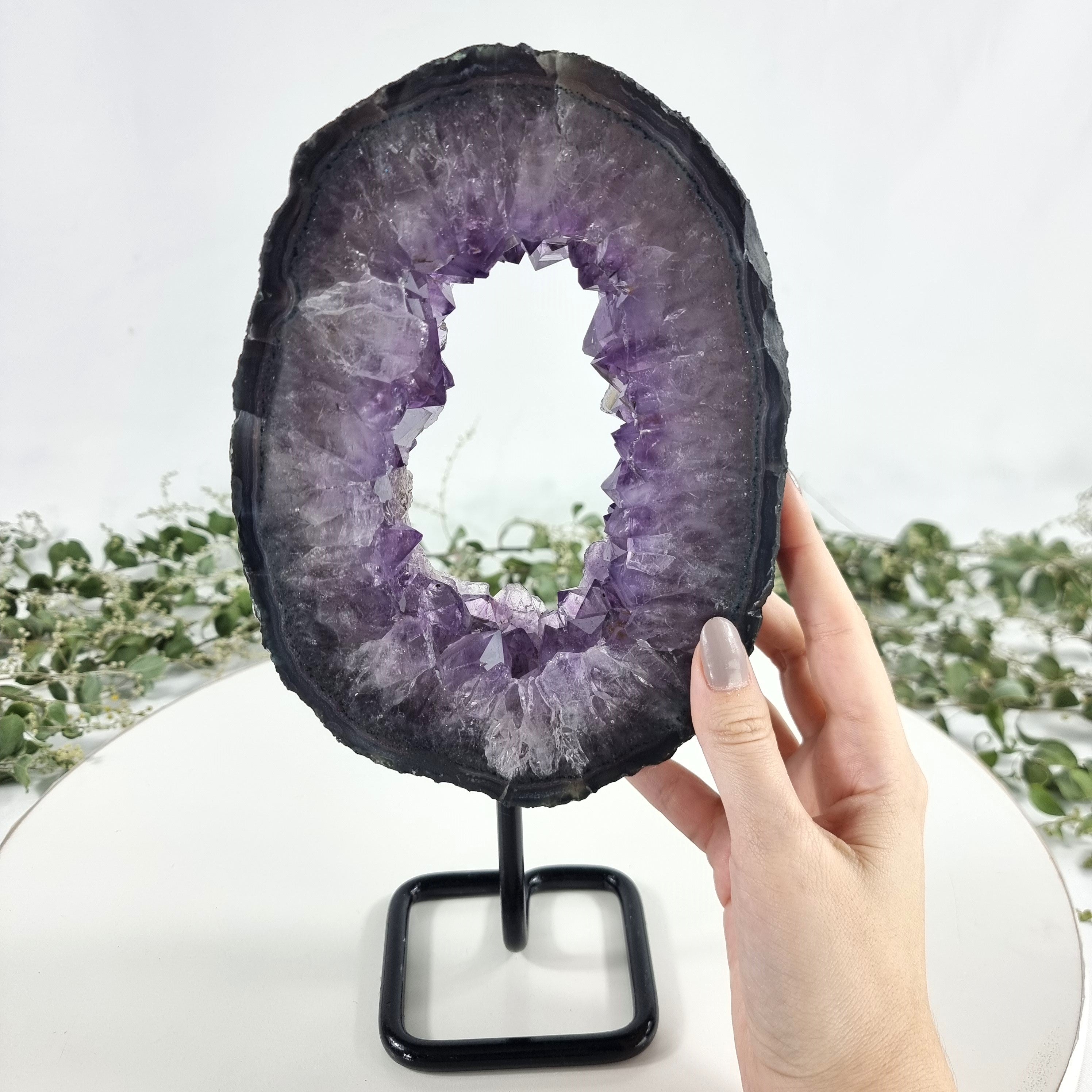 Extra Quality Brazilian Amethyst Crystal Portal iron base, 3.64 lbs & 10.60" tall #by Brcrystals