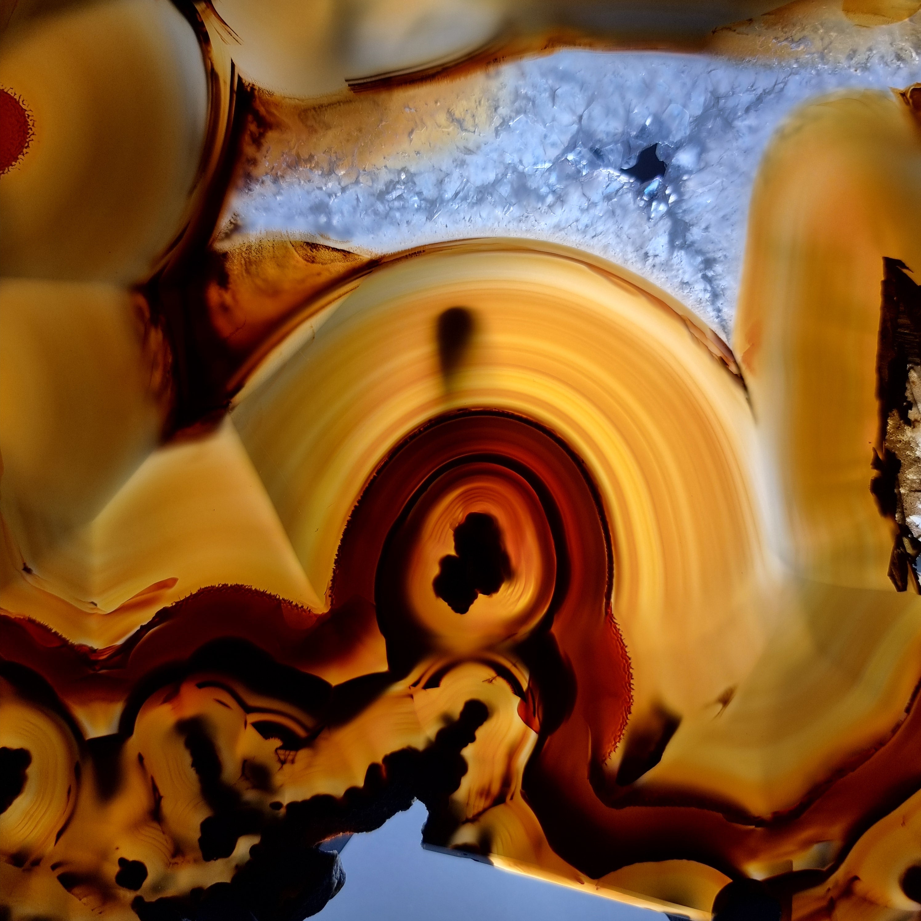 Natural Agate Slabs on Metal Stand - Special Large Natural Brazilian - Set of 2 - 9.85" and 5.29 lbs
