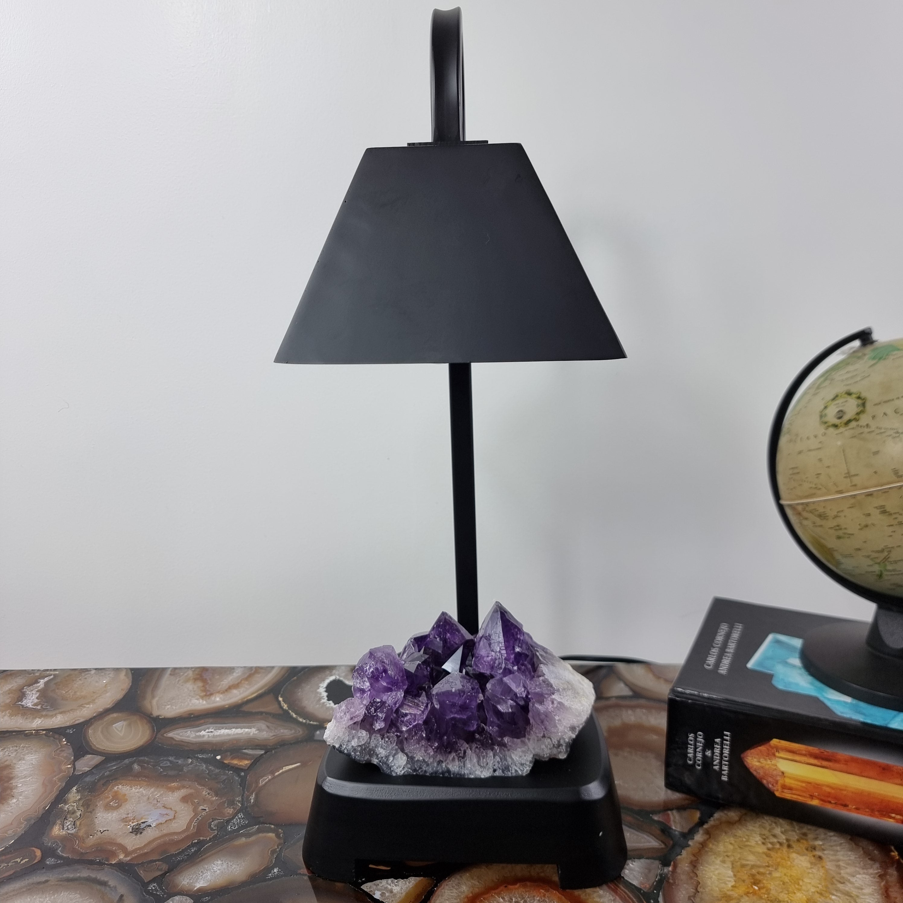 Gemstone LAMP | Beautiful Druzy Stone on Base | Super Special with 45 cm height - Handmade Piece BR Crystals