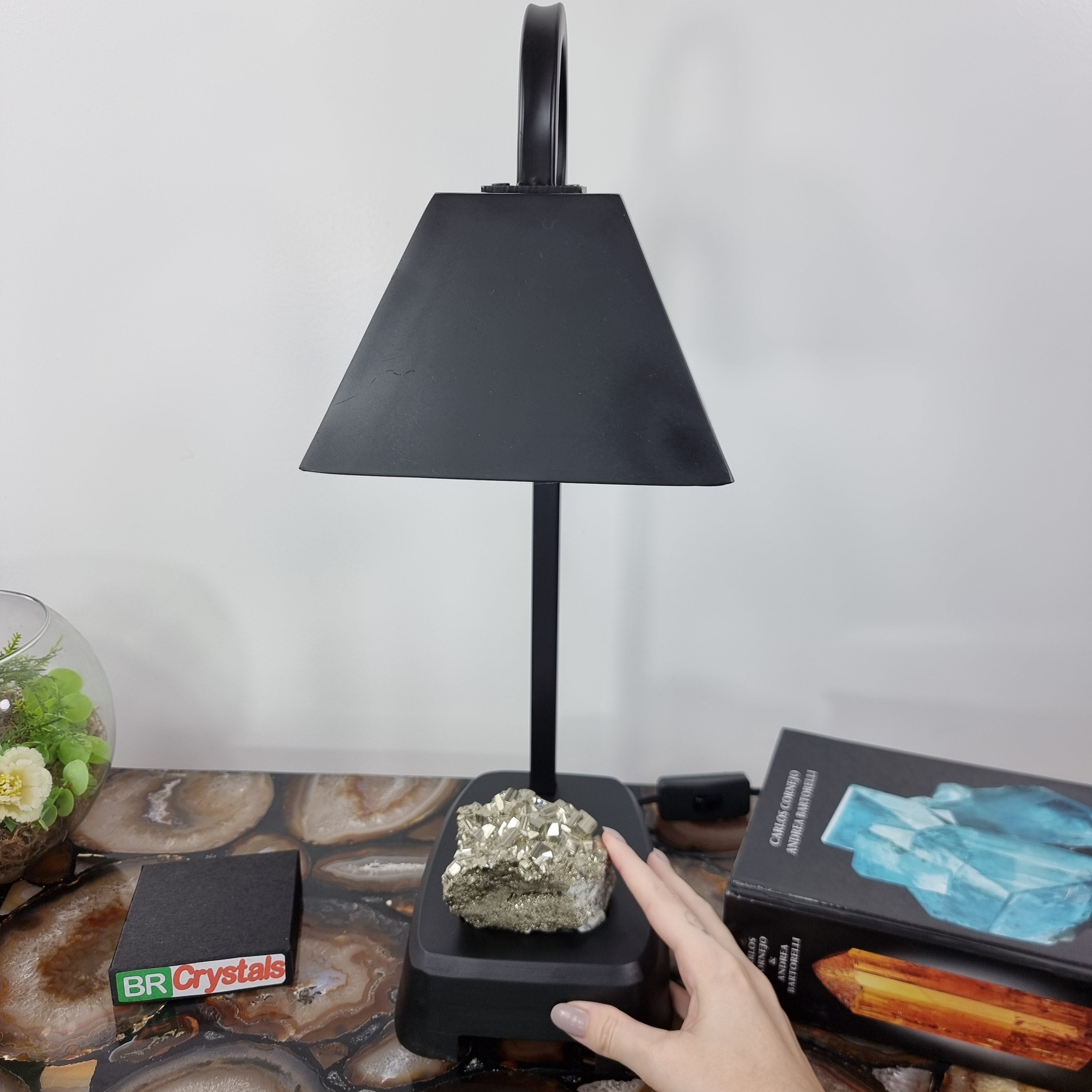 Gemstone LAMP | Beautiful Druzy Stone on Base | Super Special with 45 cm height - Handmade Piece BR Crystals