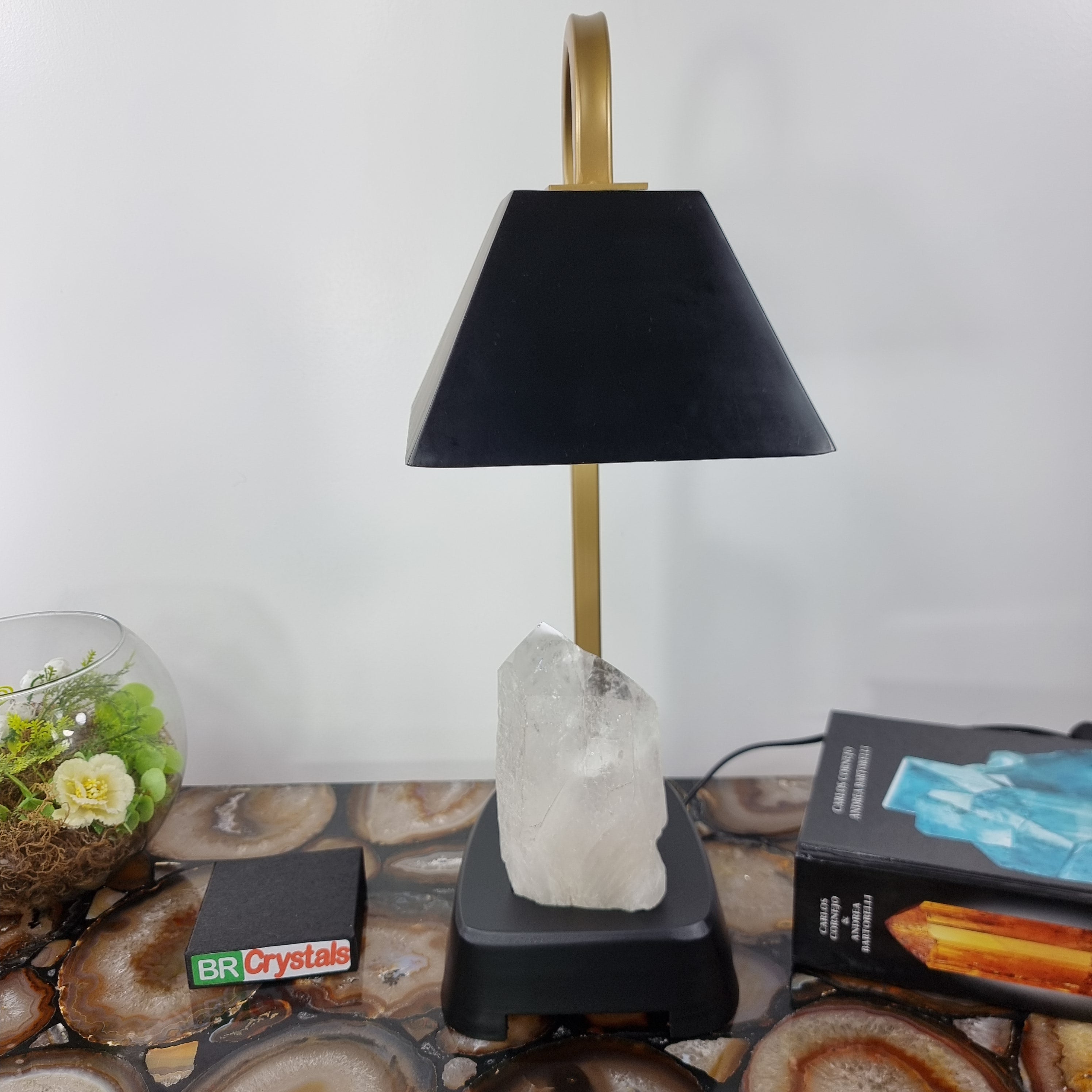 Gemstone LAMP | Beautiful Druzy Stone on Base | Super Special with 45 cm height - Handmade Piece BR Crystals