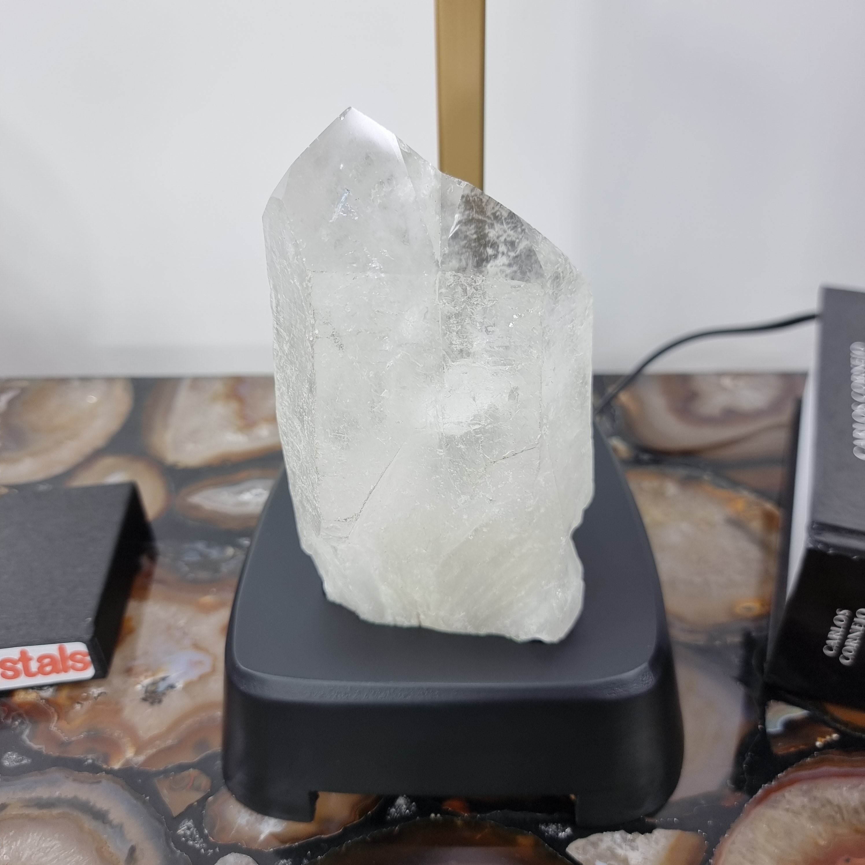 Gemstone LAMP | Beautiful Druzy Stone on Base | Super Special with 45 cm height - Handmade Piece BR Crystals
